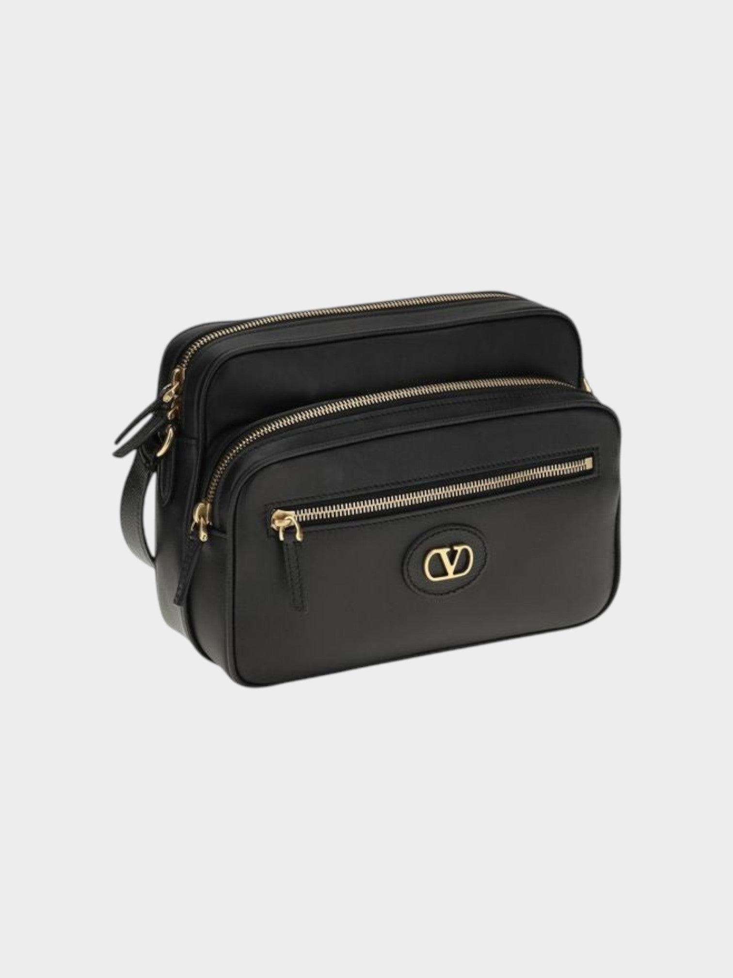Valentino Garavani Black Calf Leather Bos Taurus Shoulder Bag-thumbmail-2