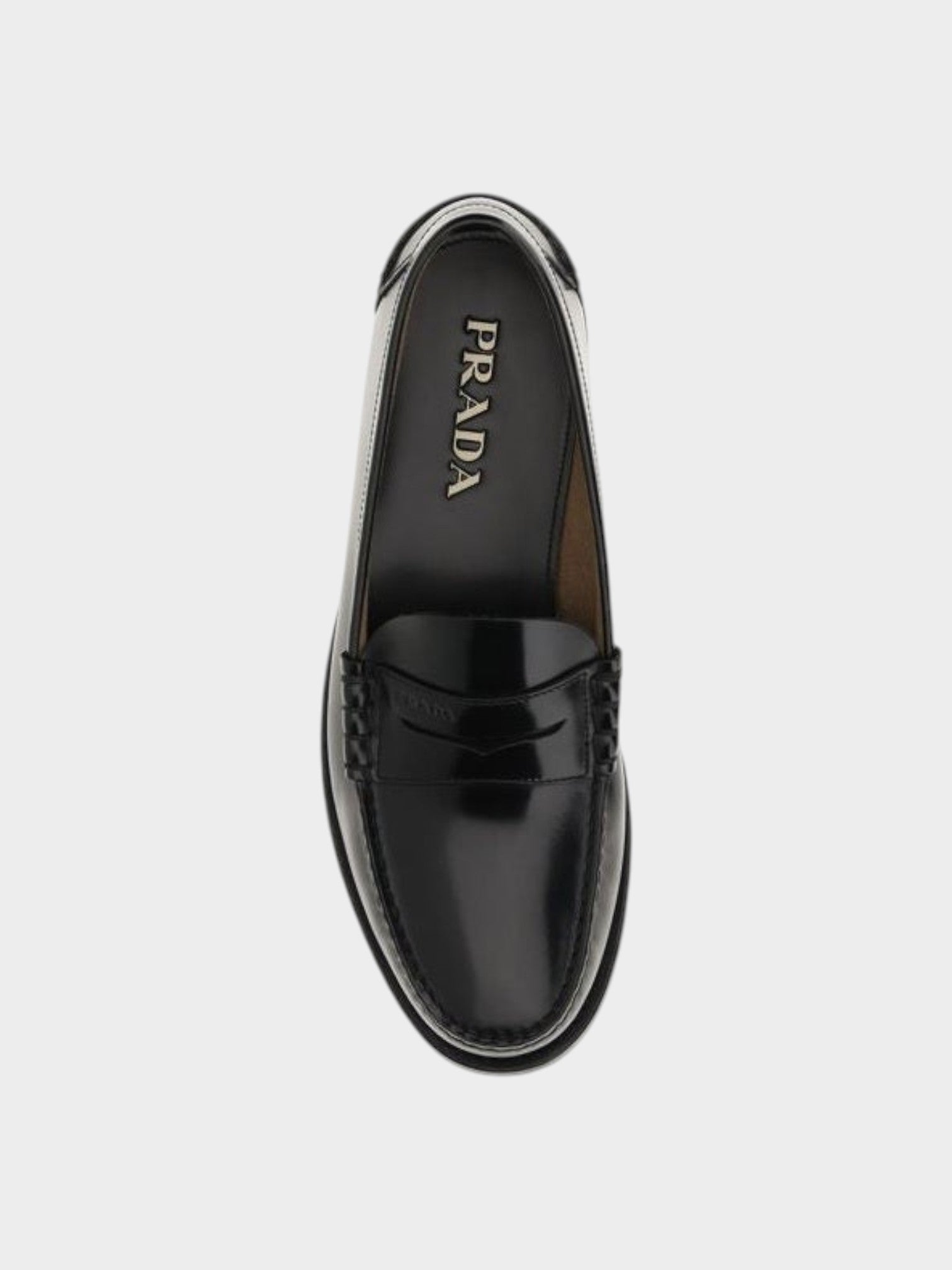 Prada Black Calf Leather Bos Taurus Slip-On Loafers-thumbmail-4
