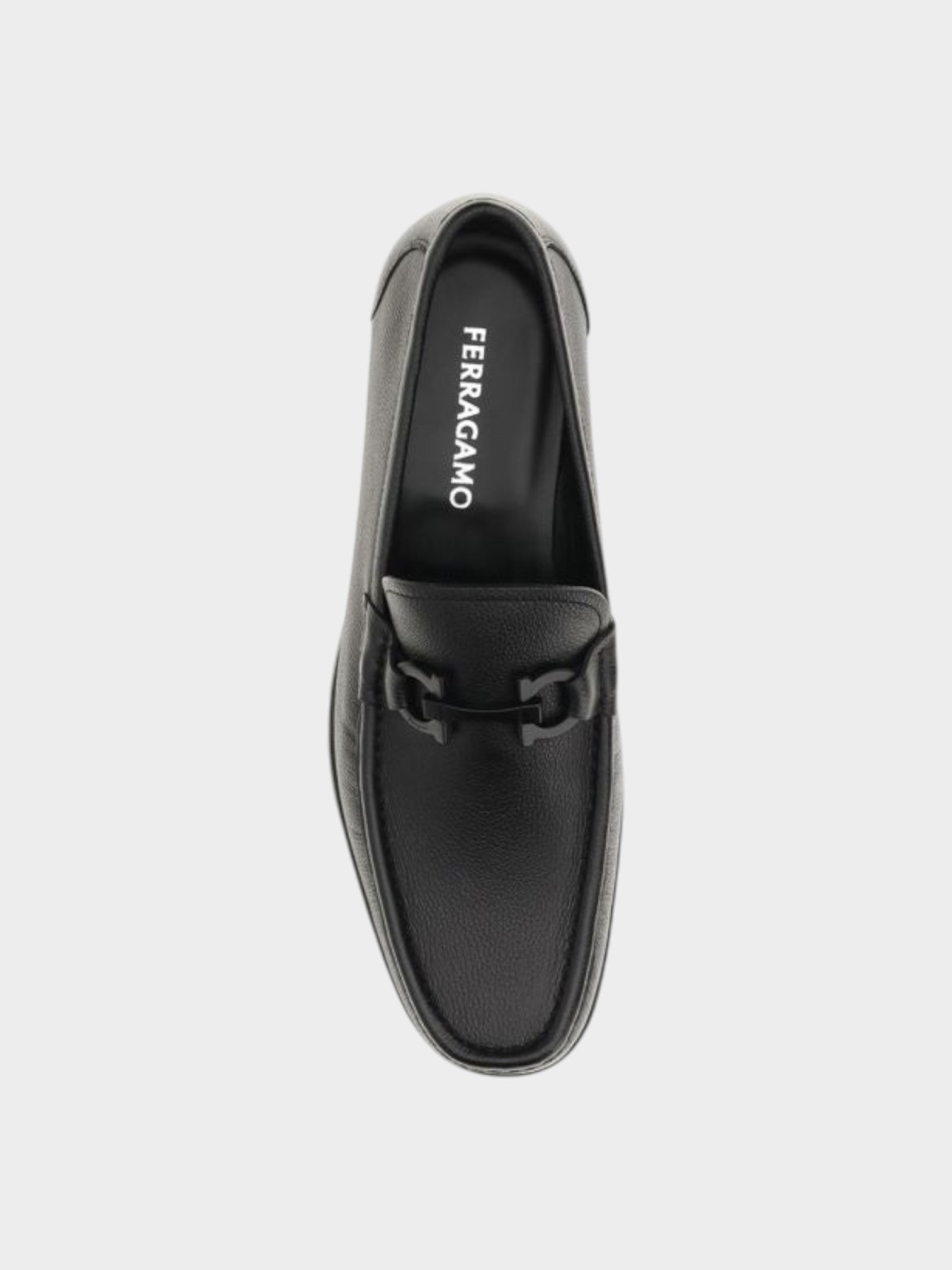 Ferragamo Black Calf Leather Bos Taurus Slip-On Loafers-thumbmail-4