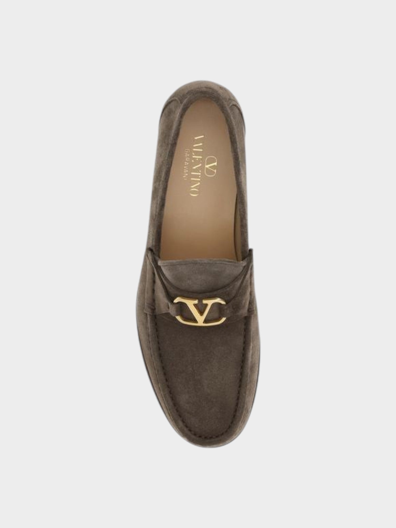 Valentino Garavani Brown Calf Leather Bos Taurus Slip-On Loafers-thumbmail-4