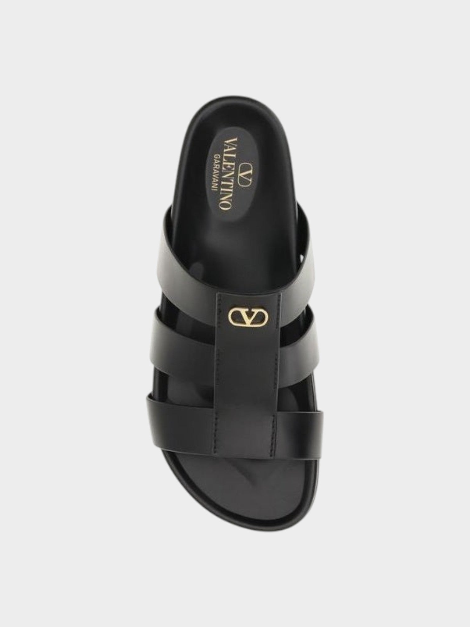 Valentino Garavani Black Calf Leather Bos Taurus Sandals-thumbmail-4