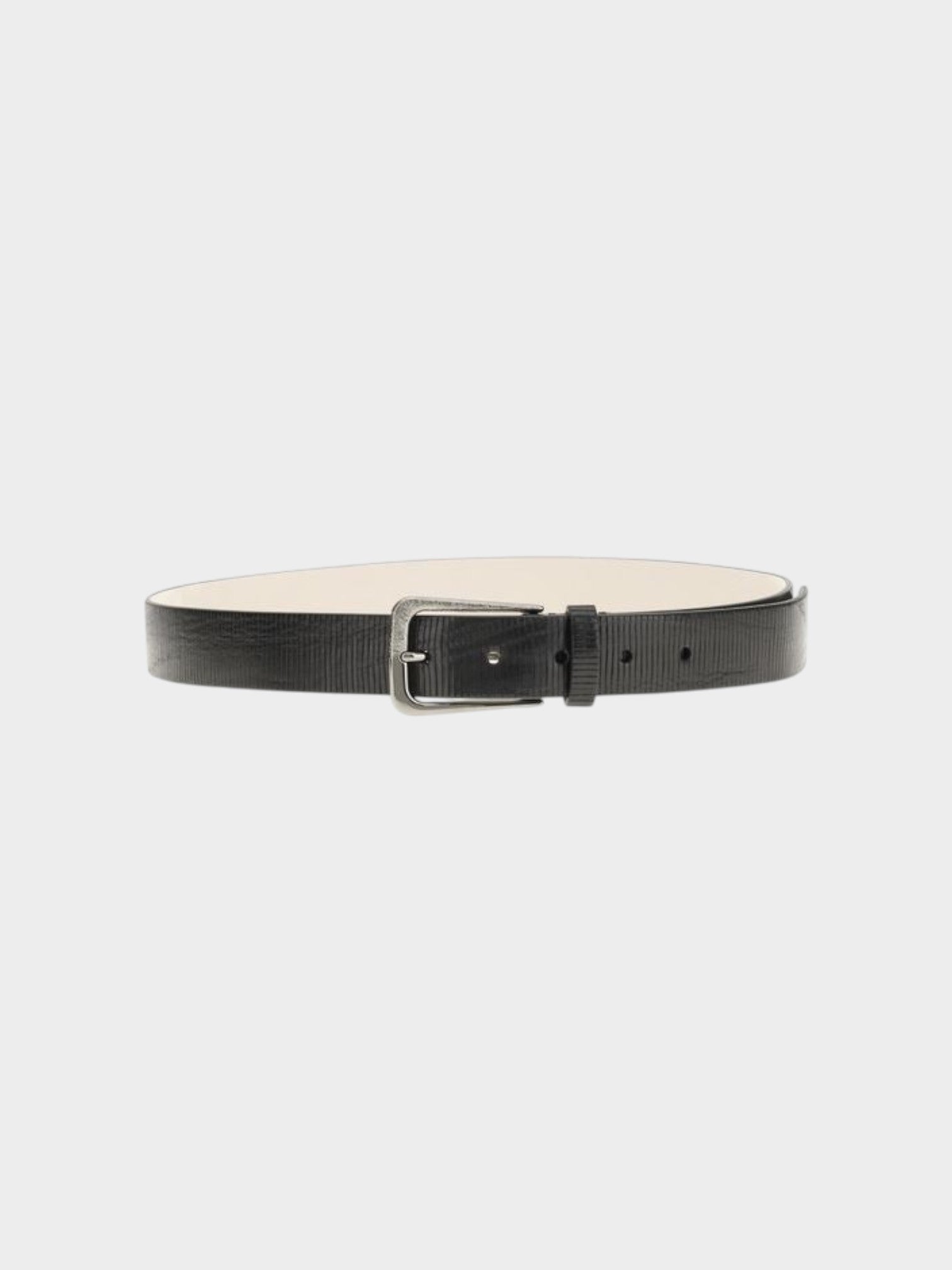 Brunello Cucinelli Black Calf Leather Bos Taurus Regular Belt-thumbmail-2