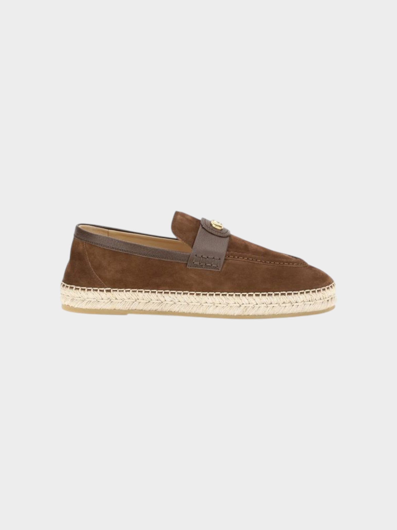 Valentino Garavani Brown Calf Leather Bos Taurus Espadrilles