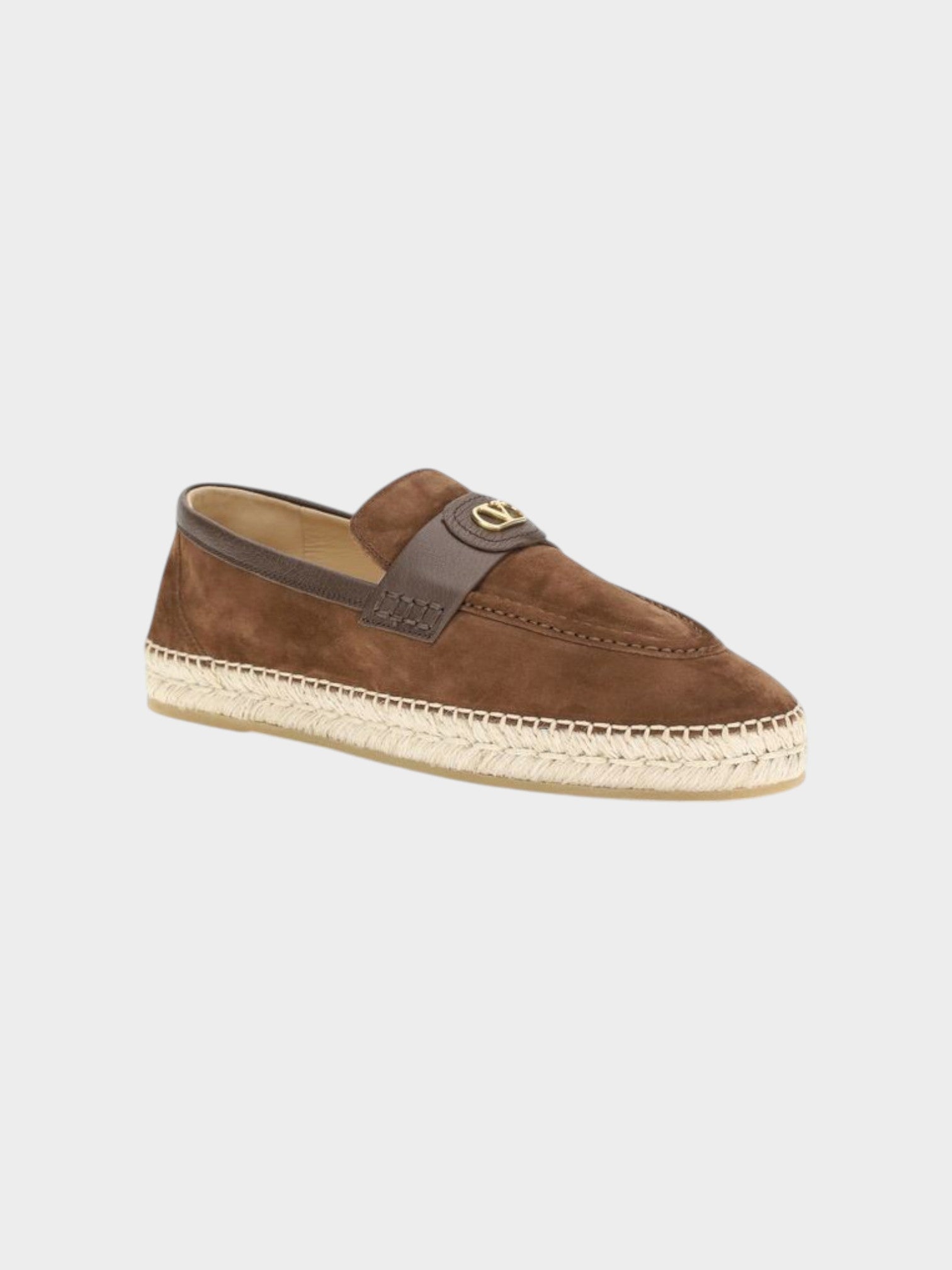 Valentino Garavani Brown Calf Leather Bos Taurus Espadrilles-thumbmail-2