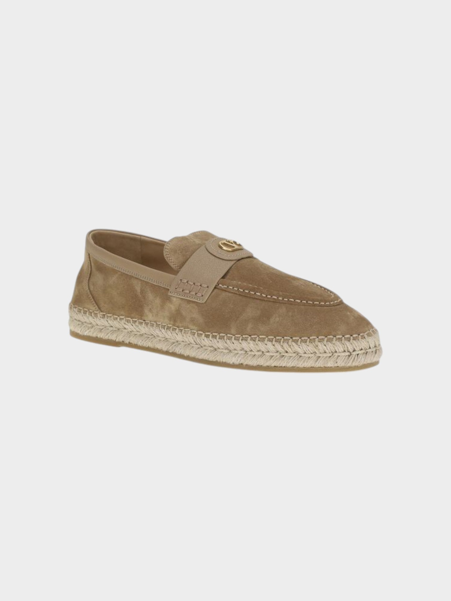 Valentino Garavani Beige Calf Leather Bos Taurus Espadrilles-thumbmail-2