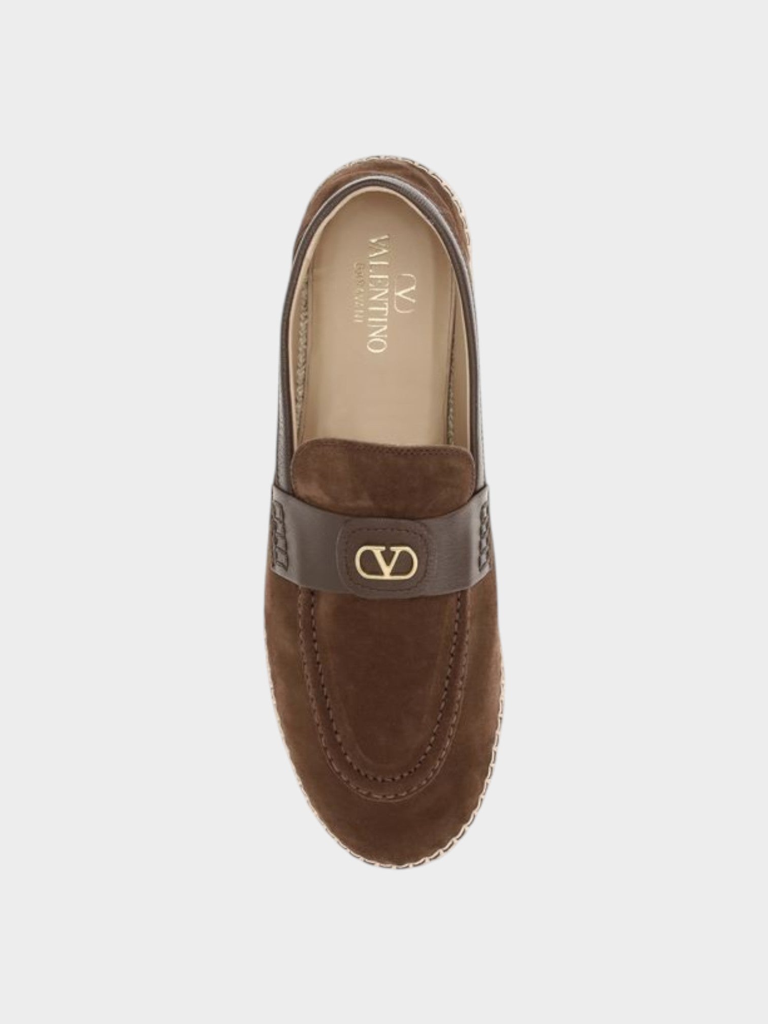 Valentino Garavani Brown Calf Leather Bos Taurus Espadrilles-thumbmail-4