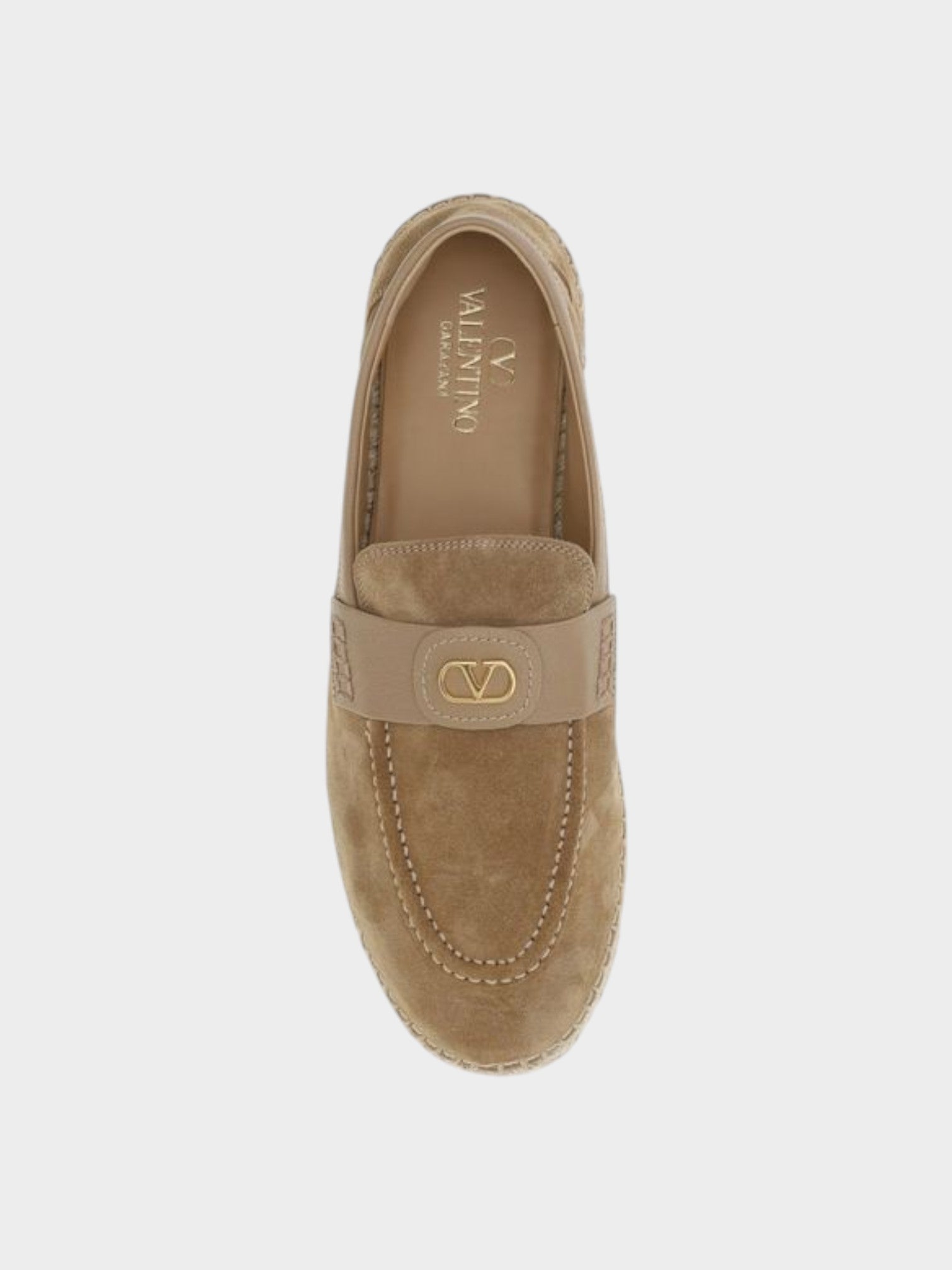 Valentino Garavani Beige Calf Leather Bos Taurus Espadrilles-thumbmail-4