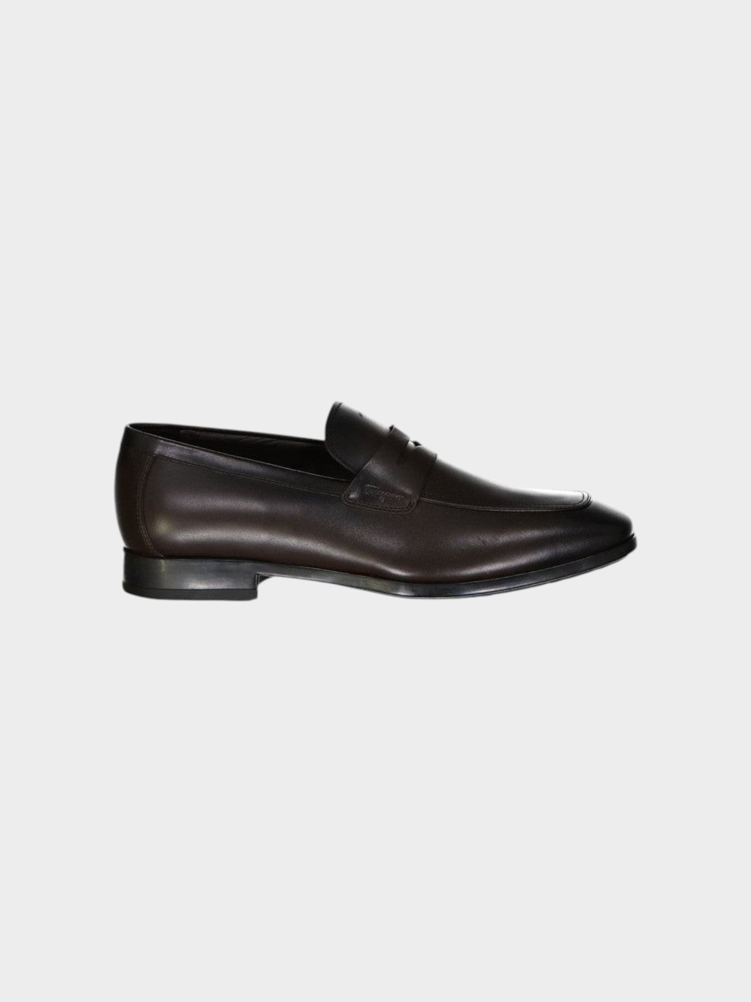 Salvatore Ferragamo Brown Leather Slip-On Loafers