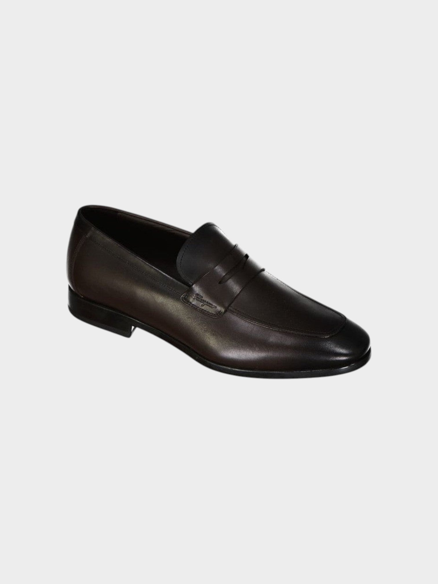 Salvatore Ferragamo Brown Leather Slip-On Loafers-thumbmail-2