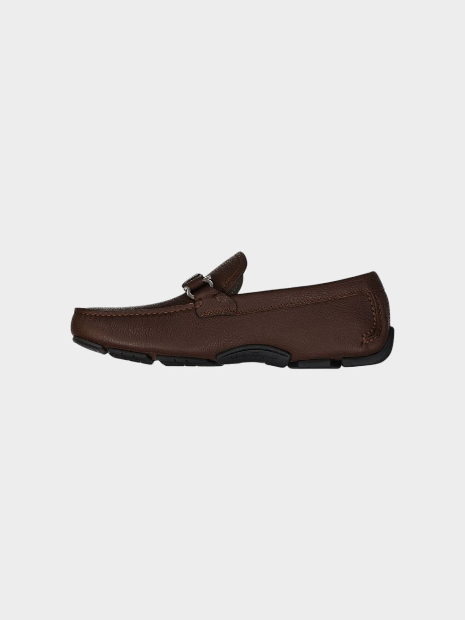 Salvatore Ferragamo Brown Calfskin Slip-On Loafers-thumbmail-3