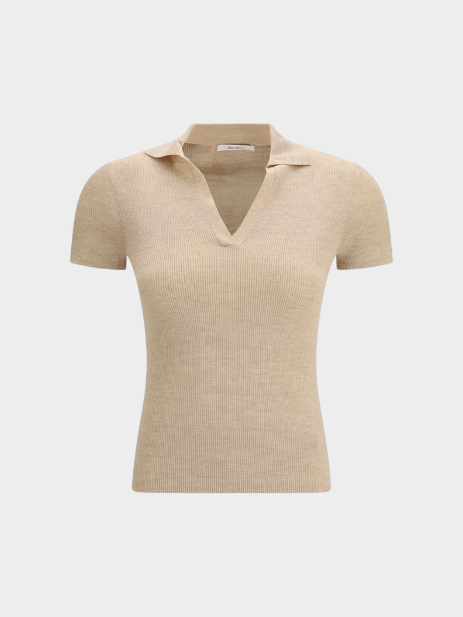 Max Mara Beige Fleece Wool Polo Shirt