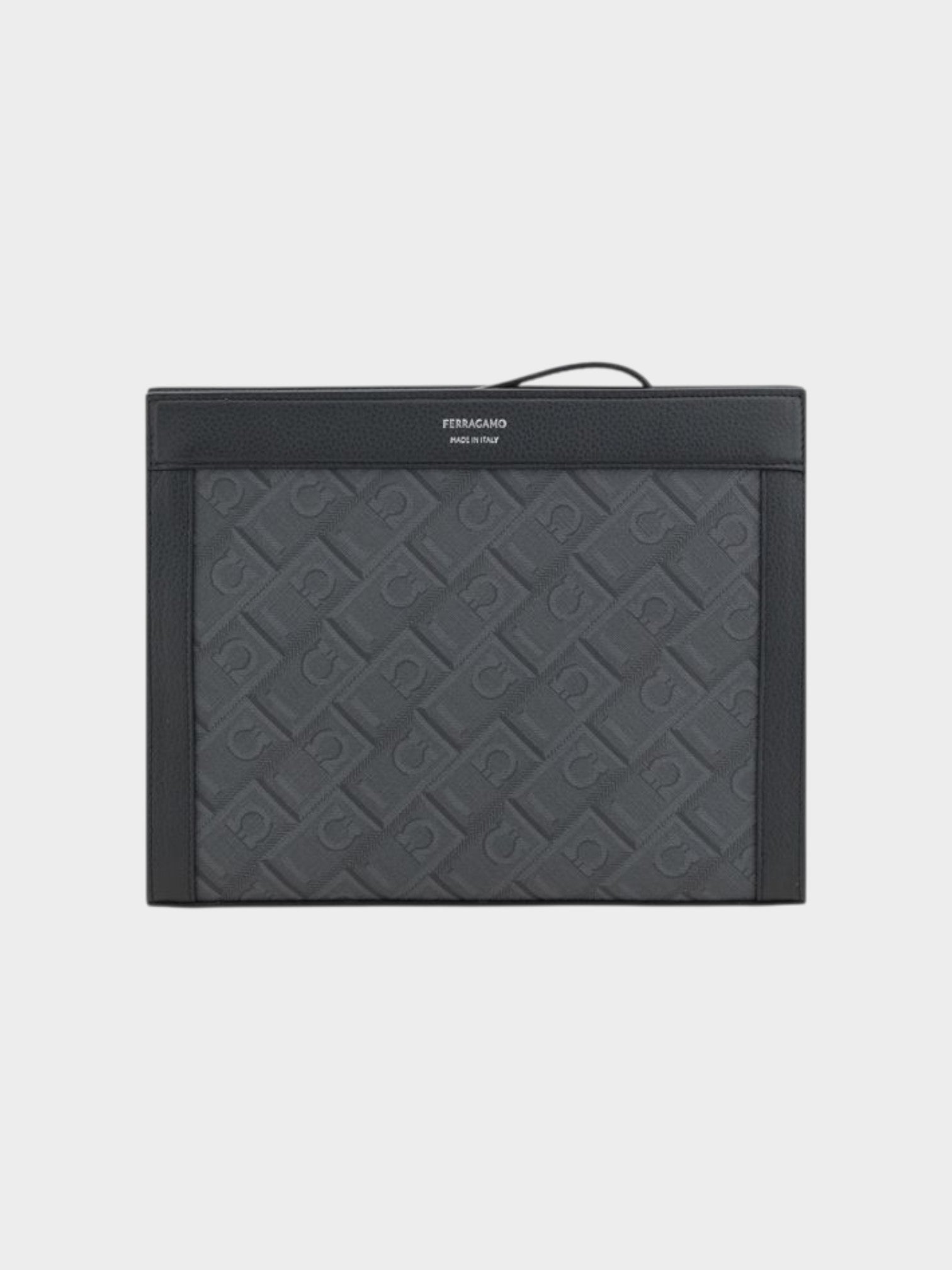 Ferragamo Black Polyethylene Clutch Bag