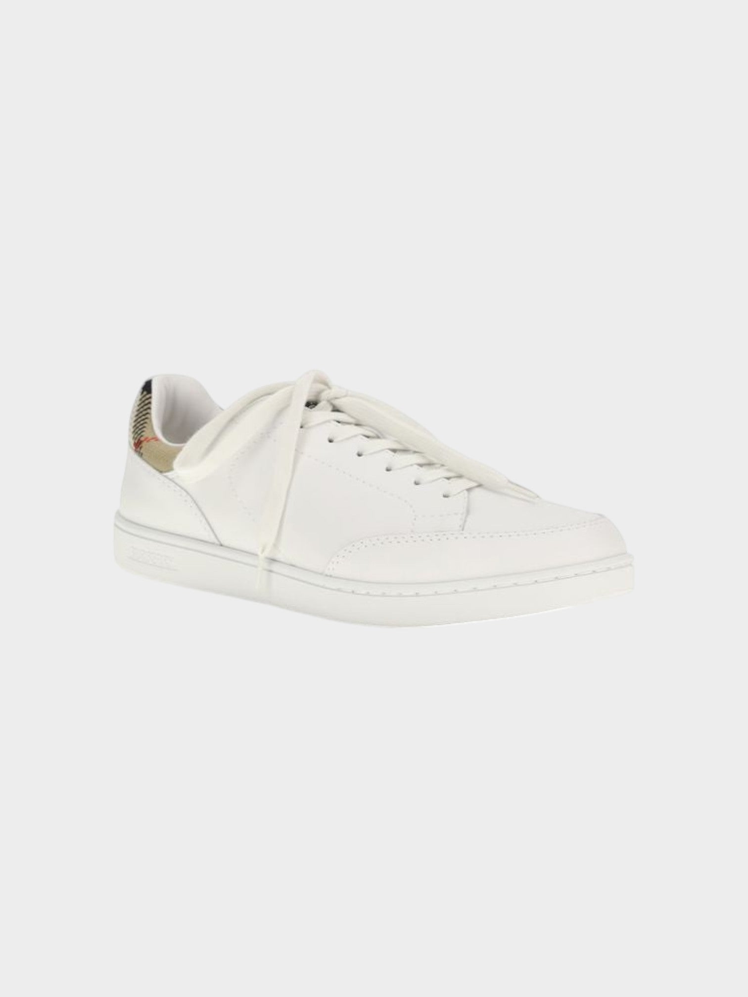Burberry White Calf Leather Bos Taurus Low Top Sneakers-thumbmail-2