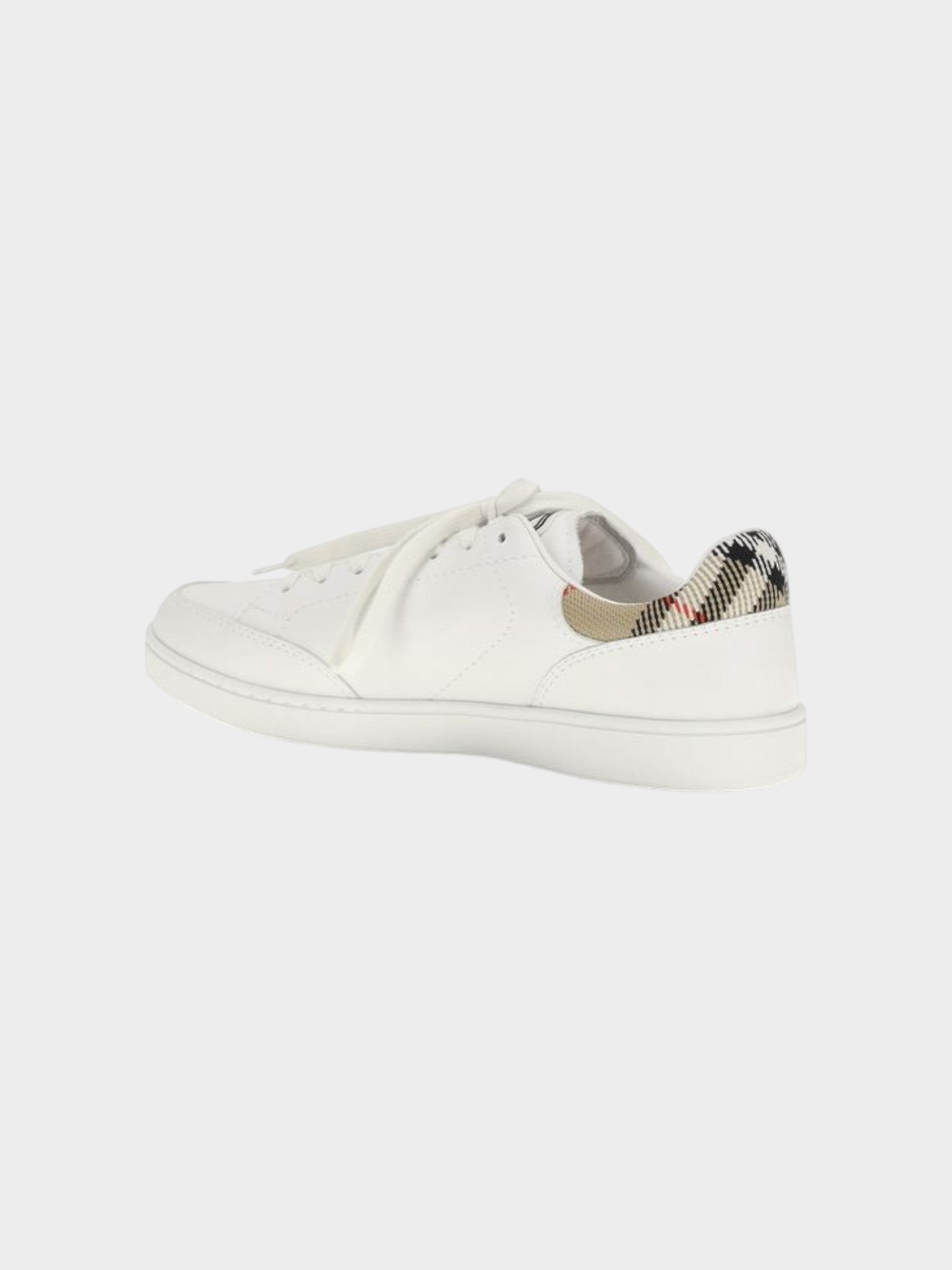 Burberry White Calf Leather Bos Taurus Low Top Sneakers-thumbmail-3