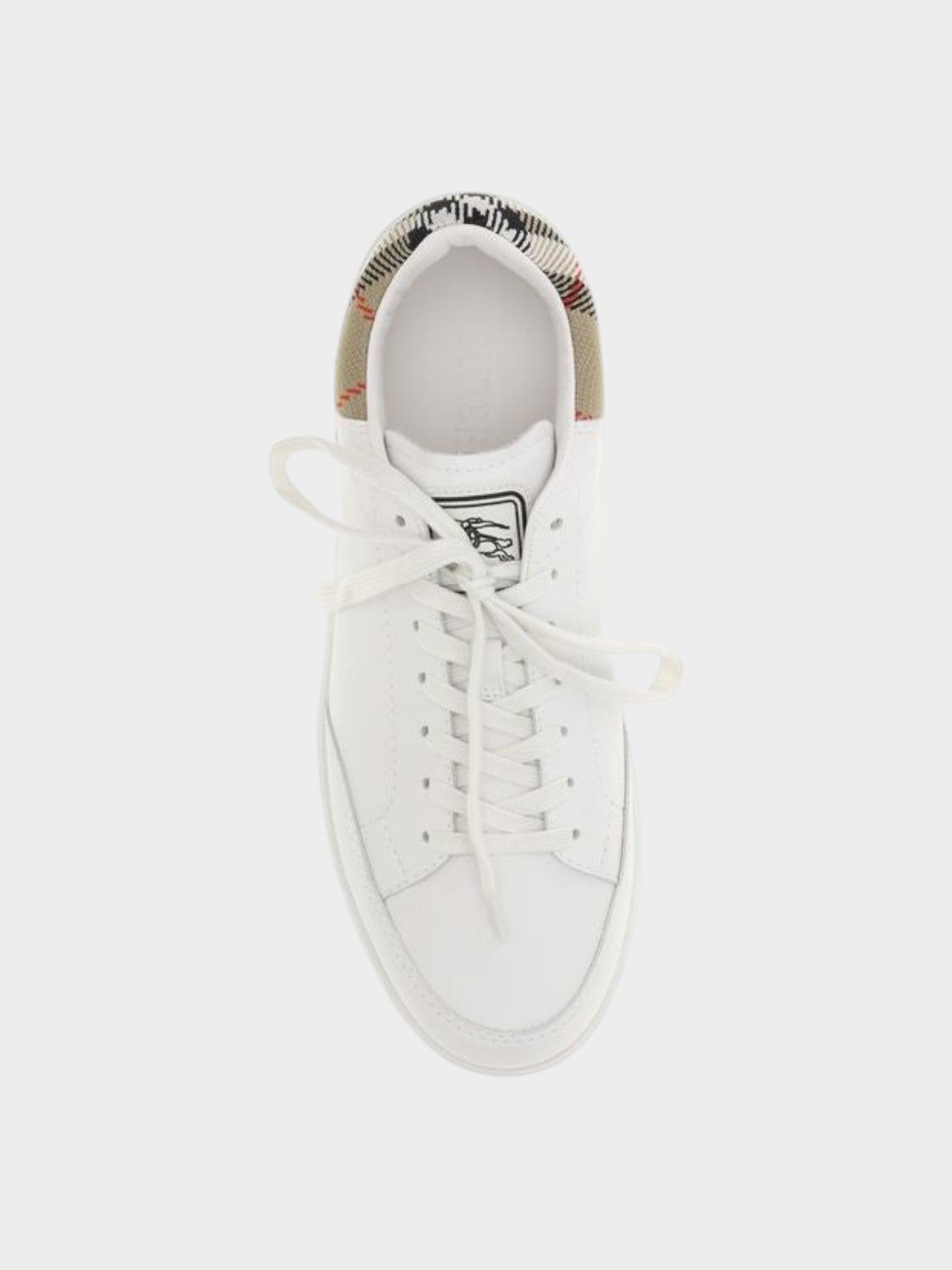 Burberry White Calf Leather Bos Taurus Low Top Sneakers-thumbmail-4