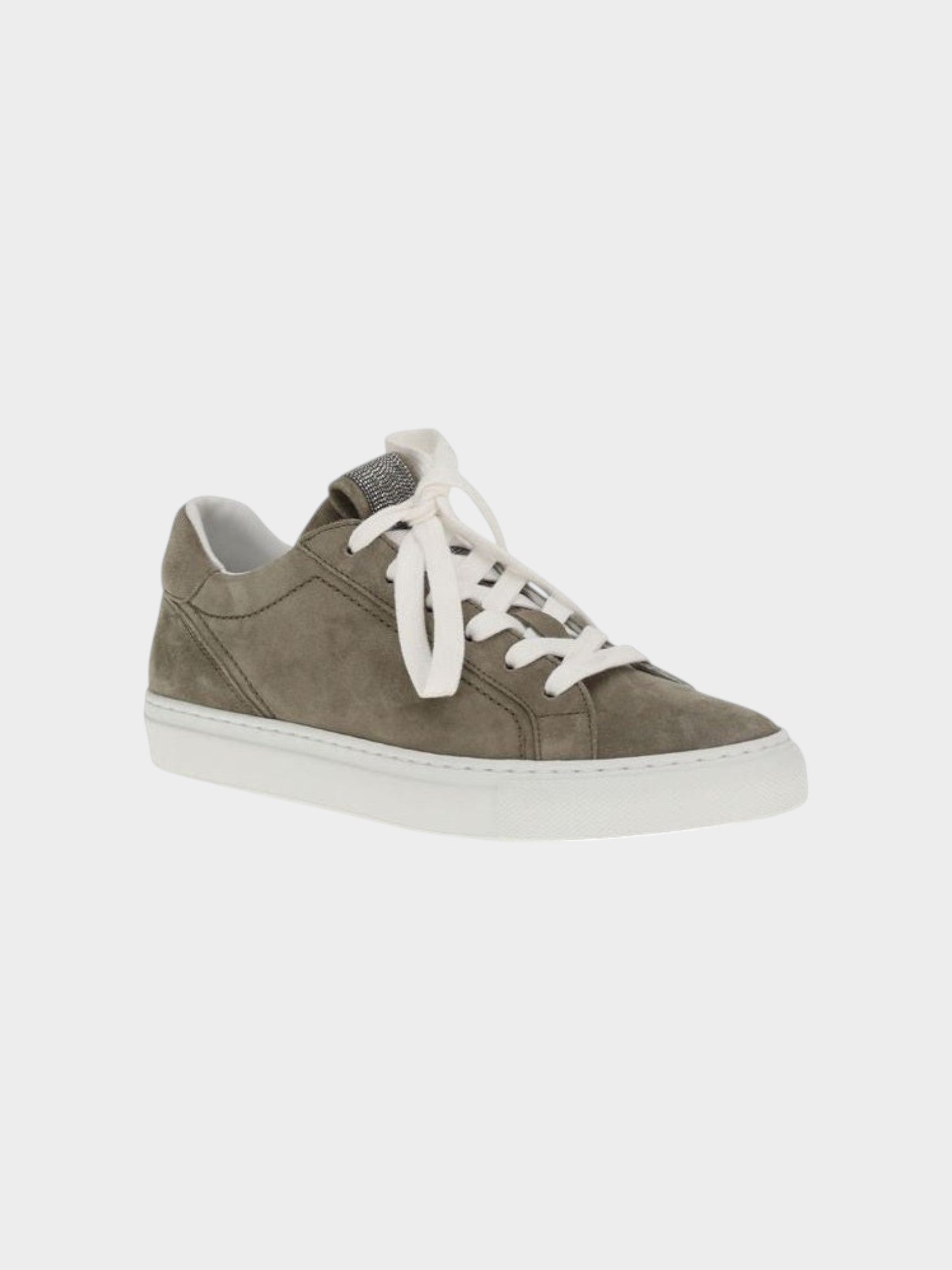 Brunello Cucinelli Gray Calf Leather Bos Taurus Sneakers-thumbmail-2