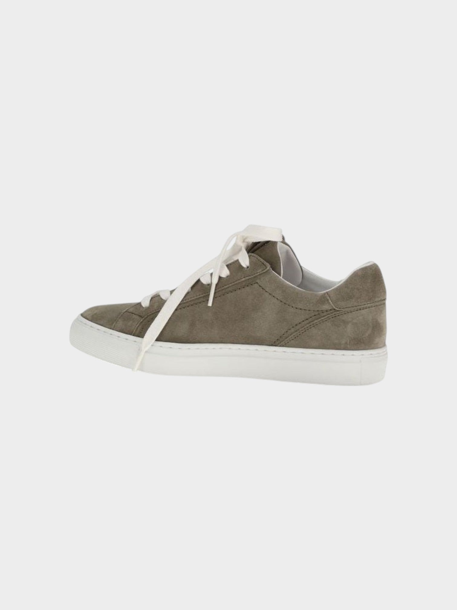 Brunello Cucinelli Gray Calf Leather Bos Taurus Sneakers-thumbmail-3