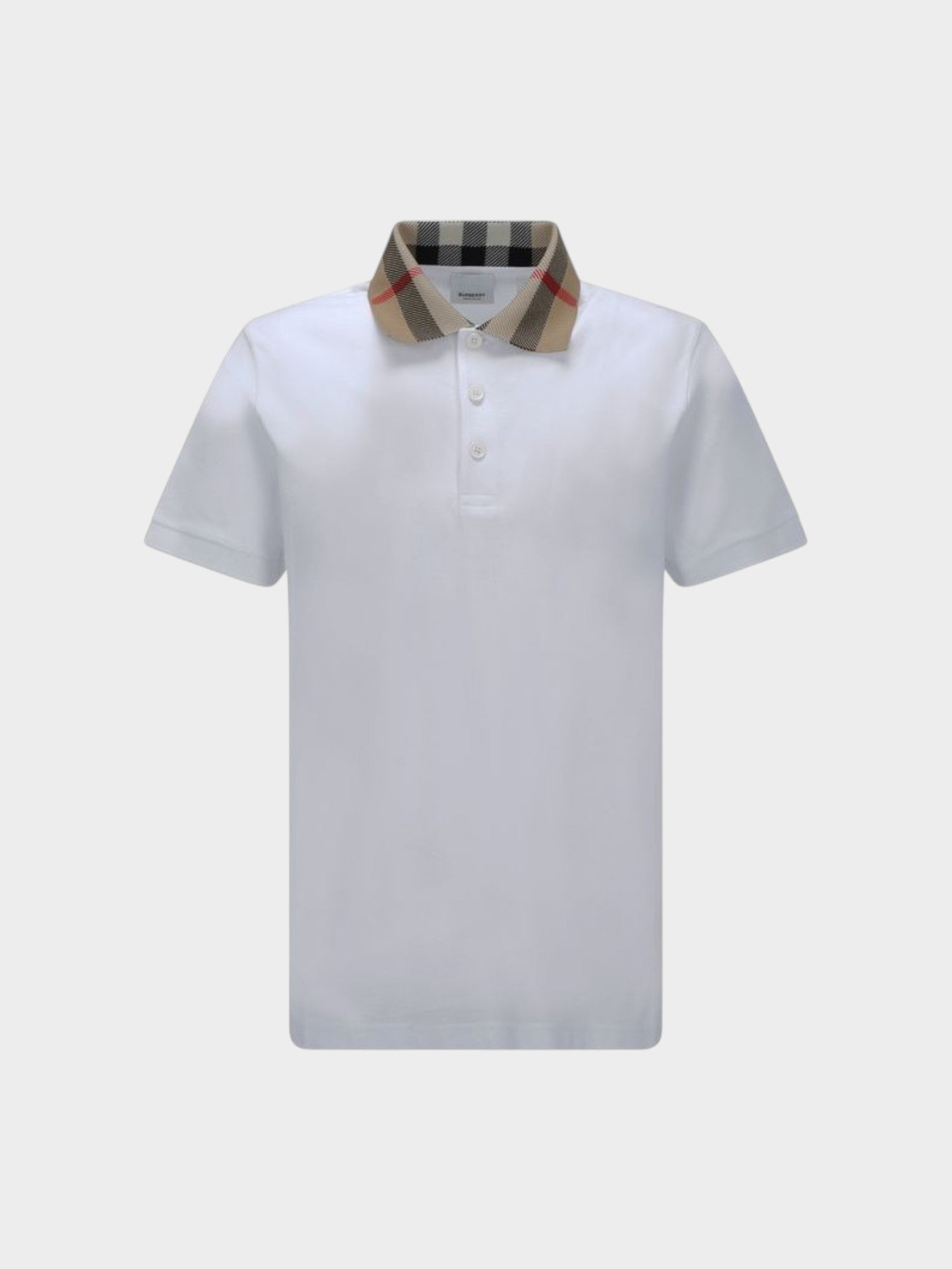Burberry White Cotton Polo Shirt