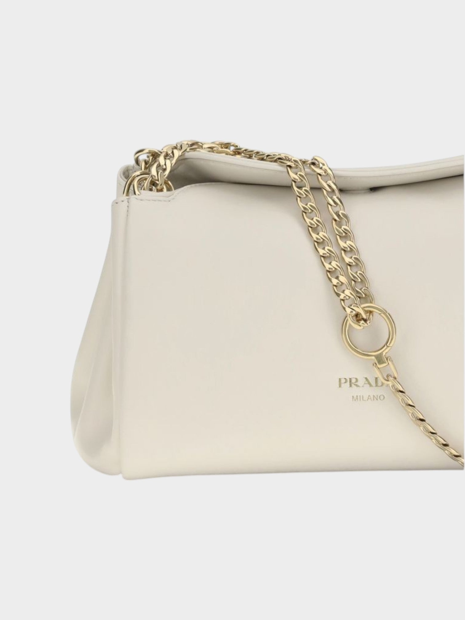 Prada White Calf Leather Bos Taurus Shoulder Bag-thumbmail-4