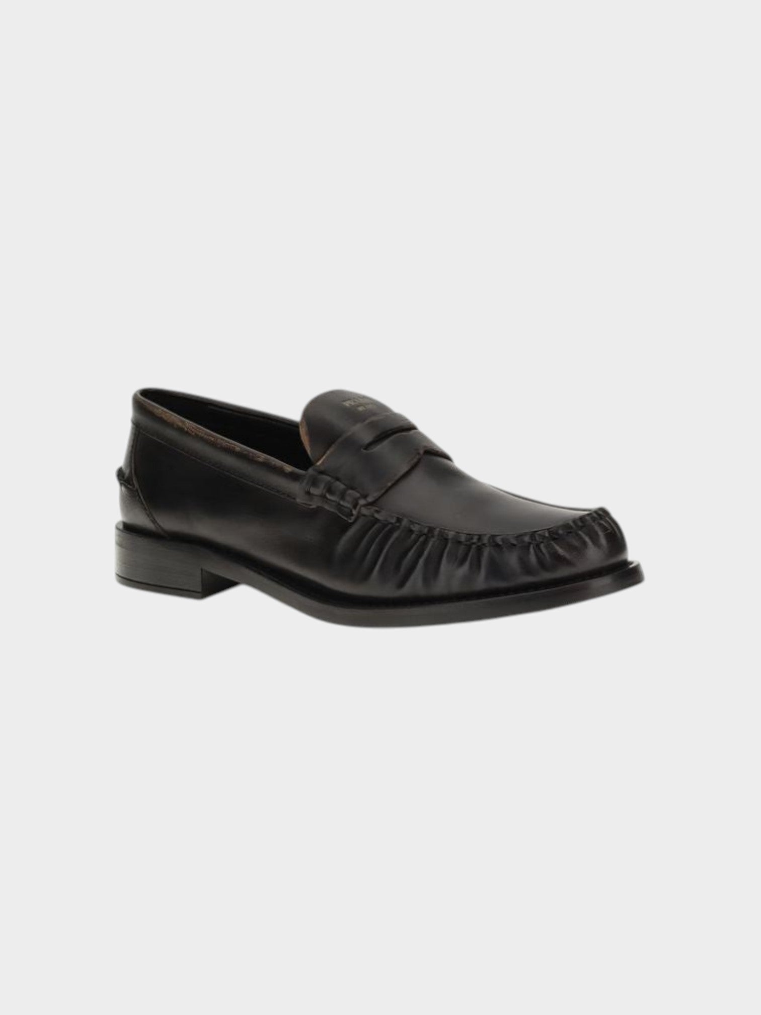 Prada Black Calf Leather Bos Taurus Slip-On Loafers-thumbmail-2