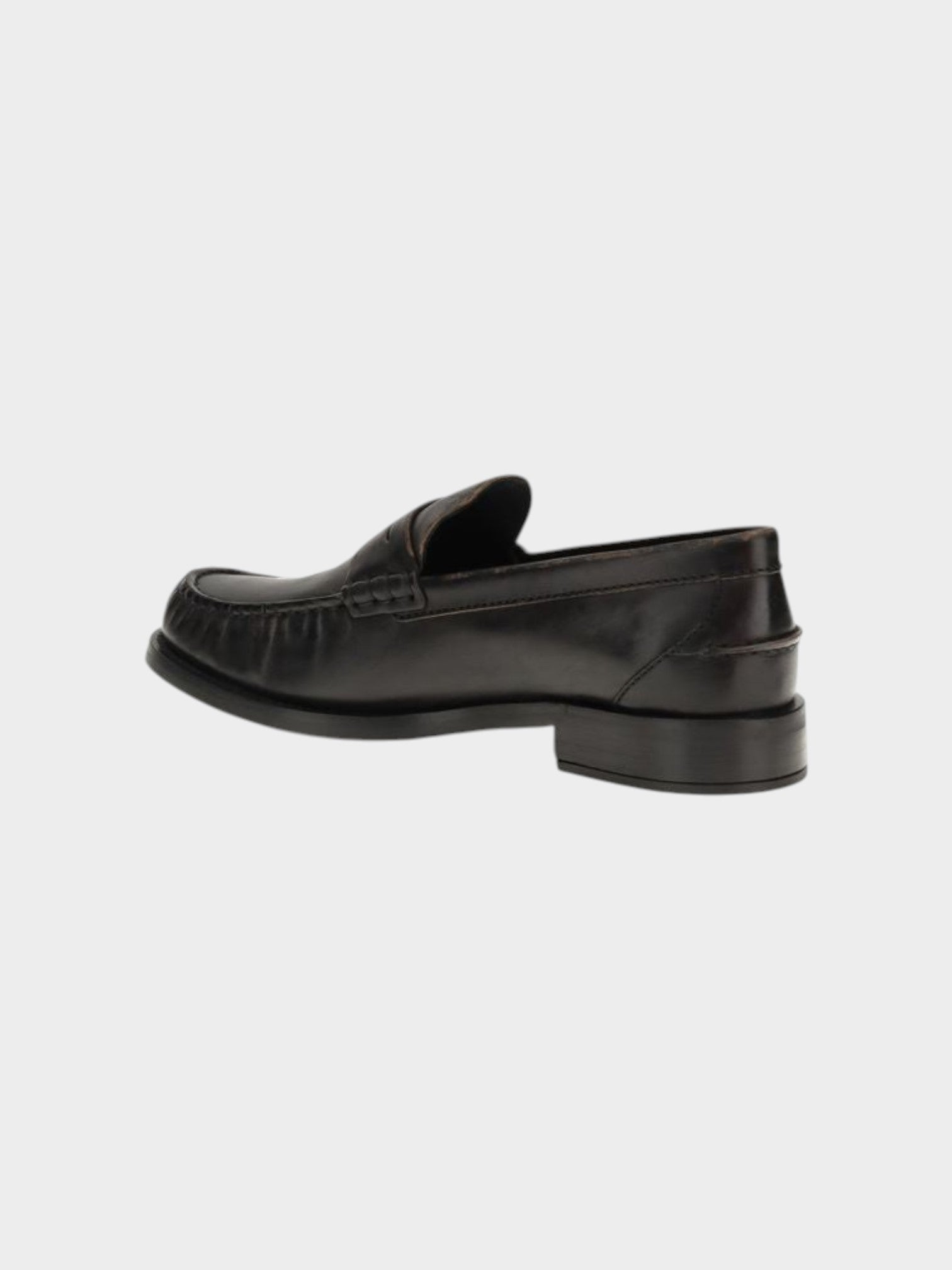 Prada Black Calf Leather Bos Taurus Slip-On Loafers-thumbmail-3