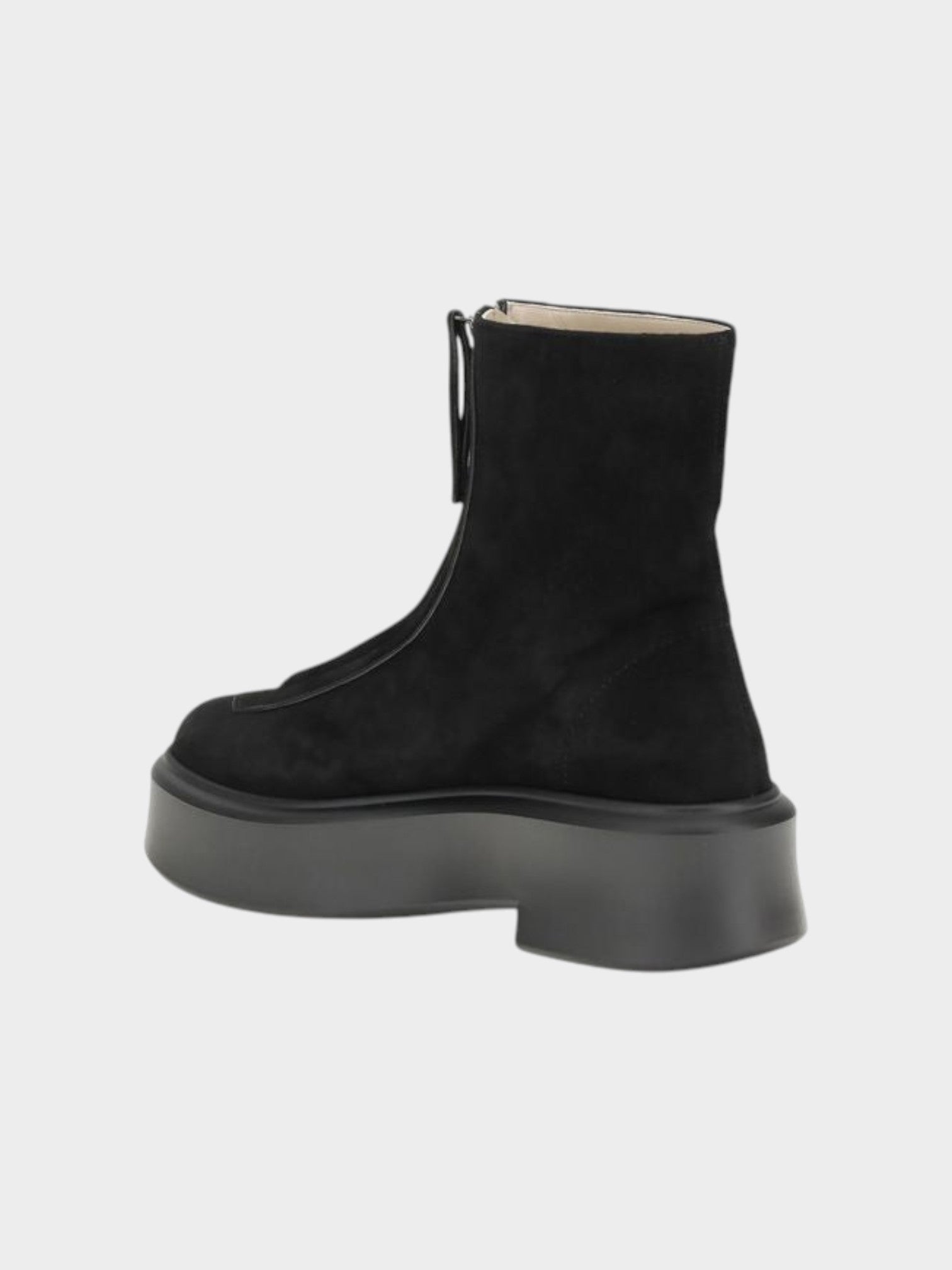 The Row Black Calf Leather Bos Taurus Lace-Up Boots-thumbmail-3