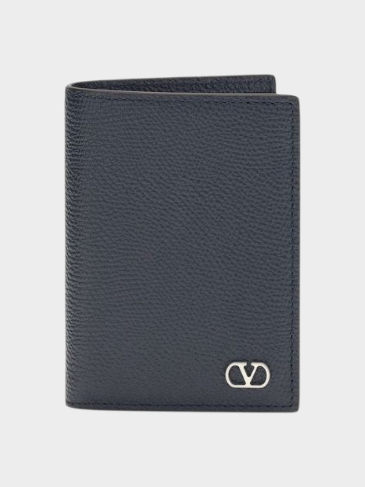 Valentino Garavani Blue Calf Leather Bos Taurus Wallet