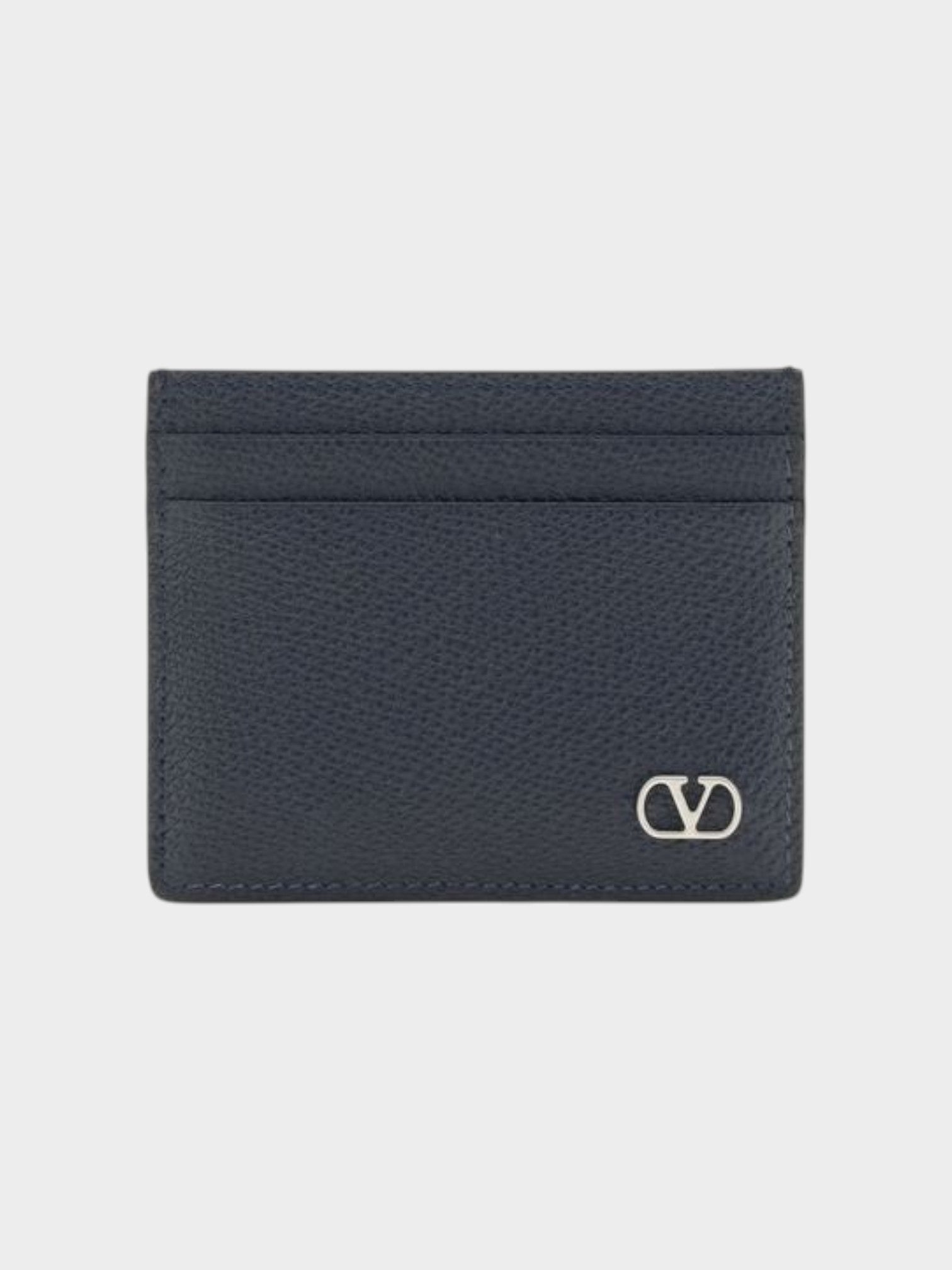 Valentino Garavani Blue Calf Leather Bos Taurus Wallet