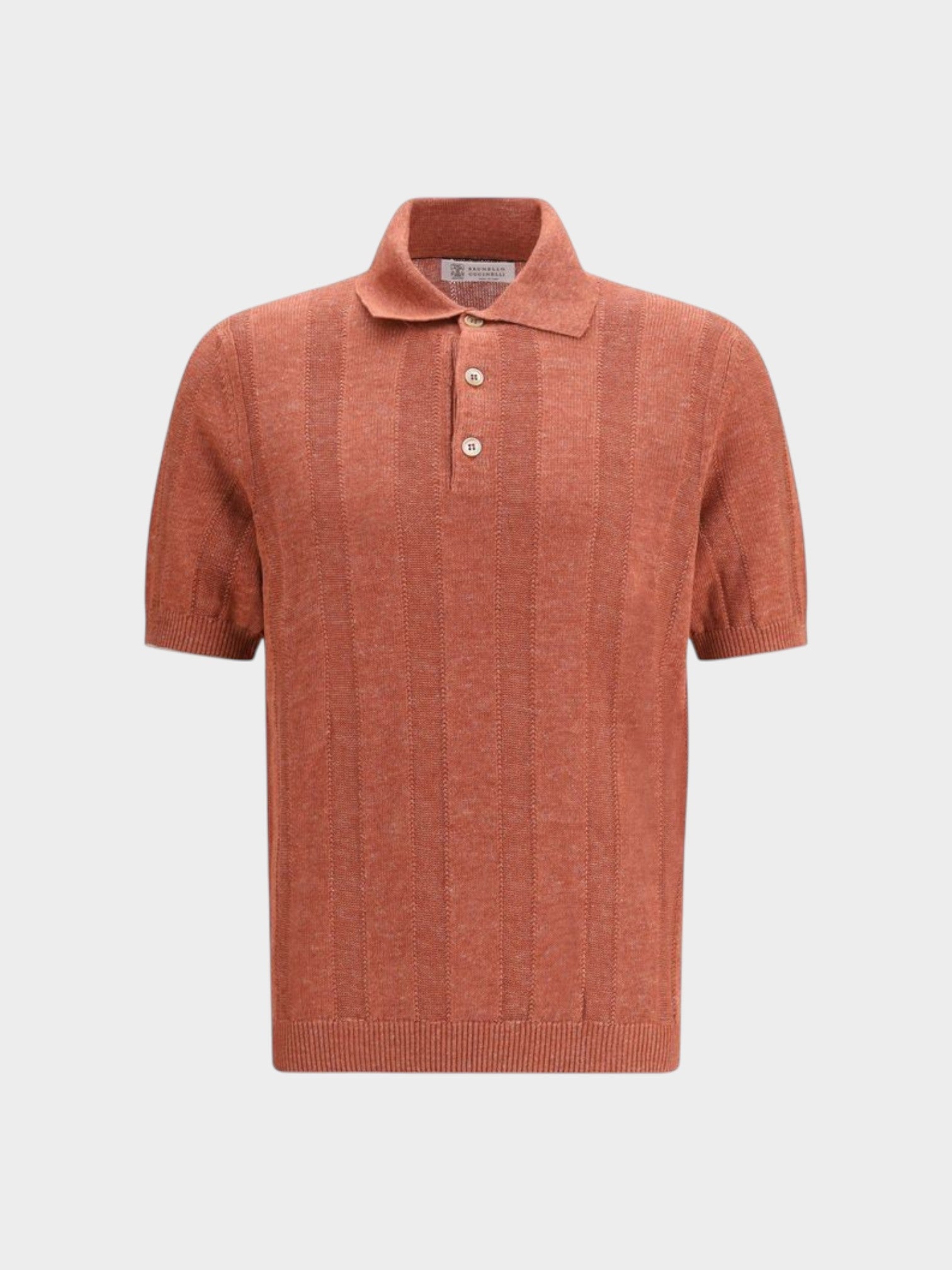 Brunello Cucinelli Orange Cotton Polo Shirt