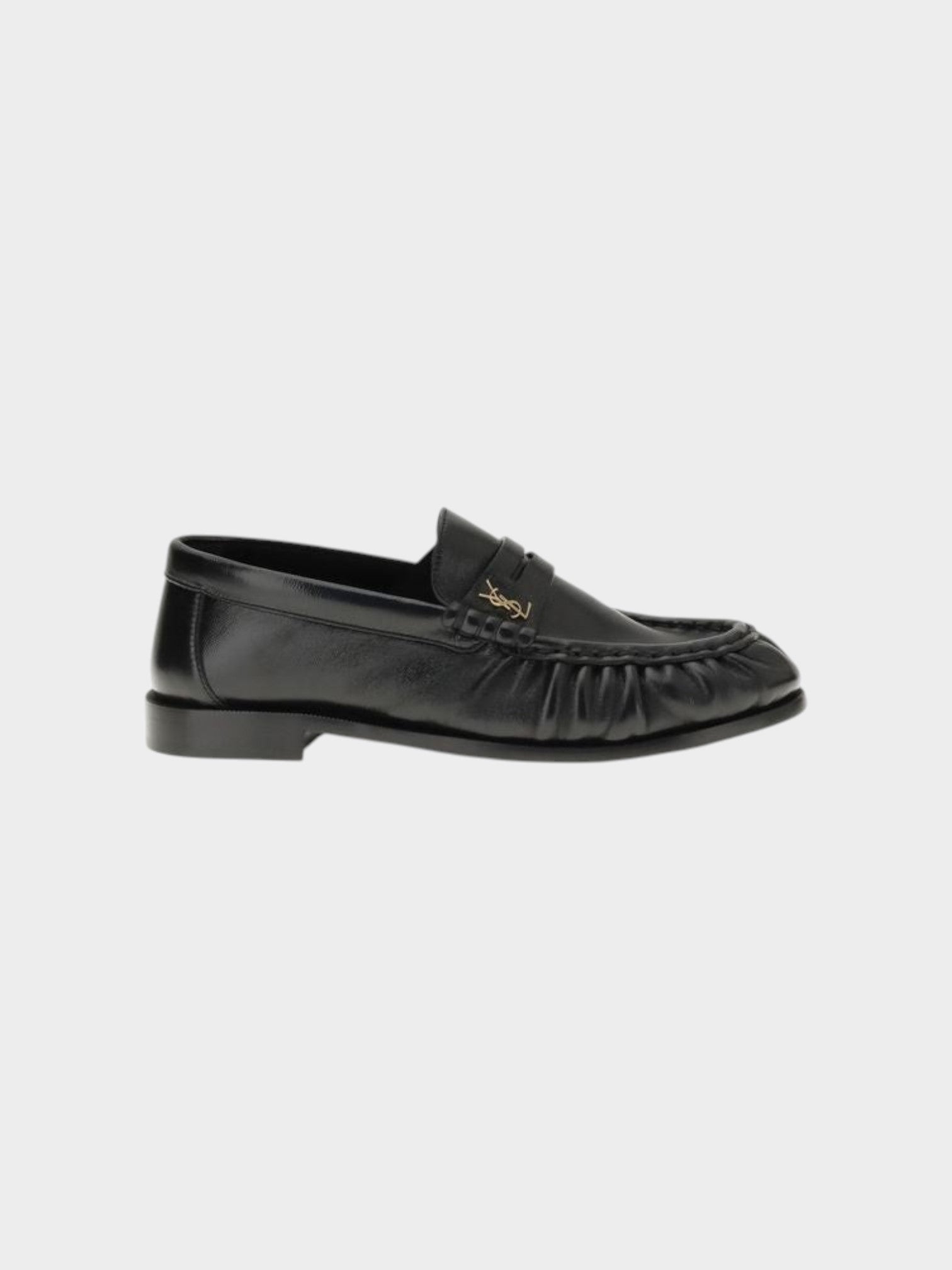 Saint Laurent Black Lamb Ovis Aries Aries Slip-On Loafers