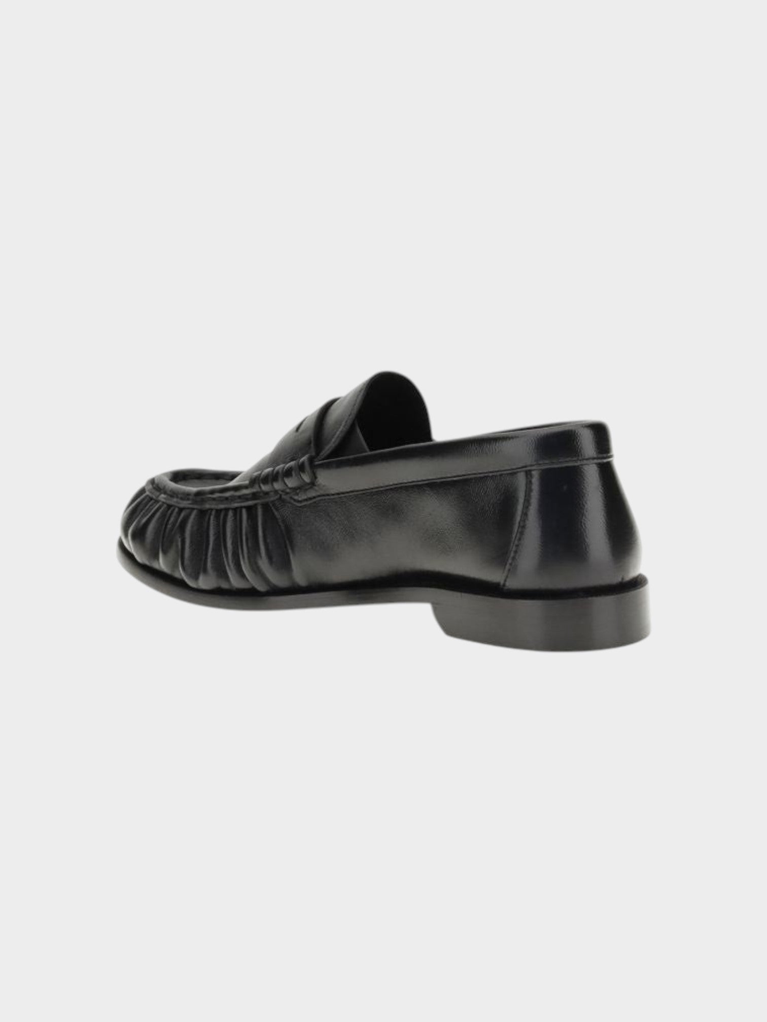 Saint Laurent Black Lamb Ovis Aries Aries Slip-On Loafers-thumbmail-3