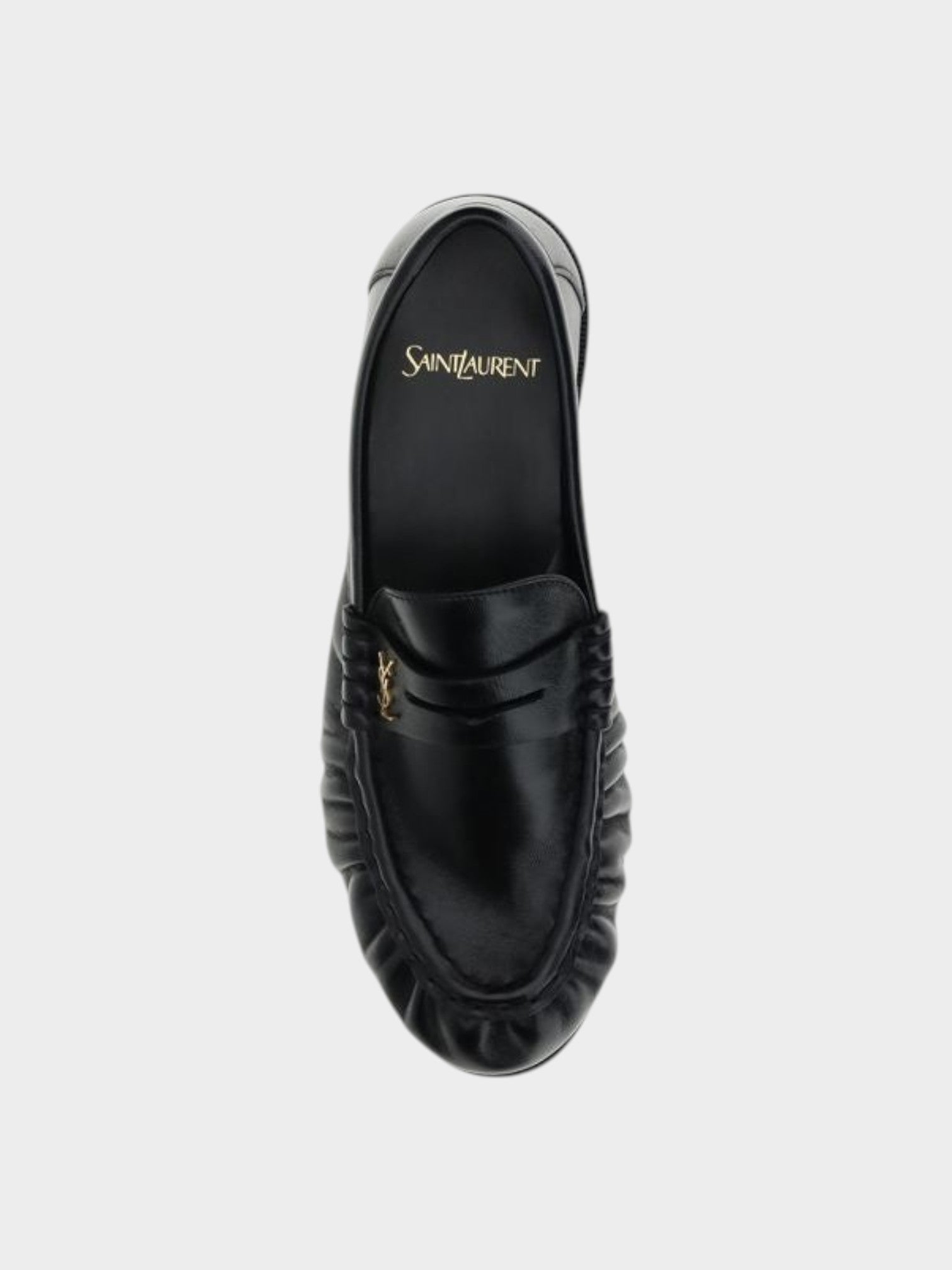 Saint Laurent Black Lamb Ovis Aries Aries Slip-On Loafers-thumbmail-4