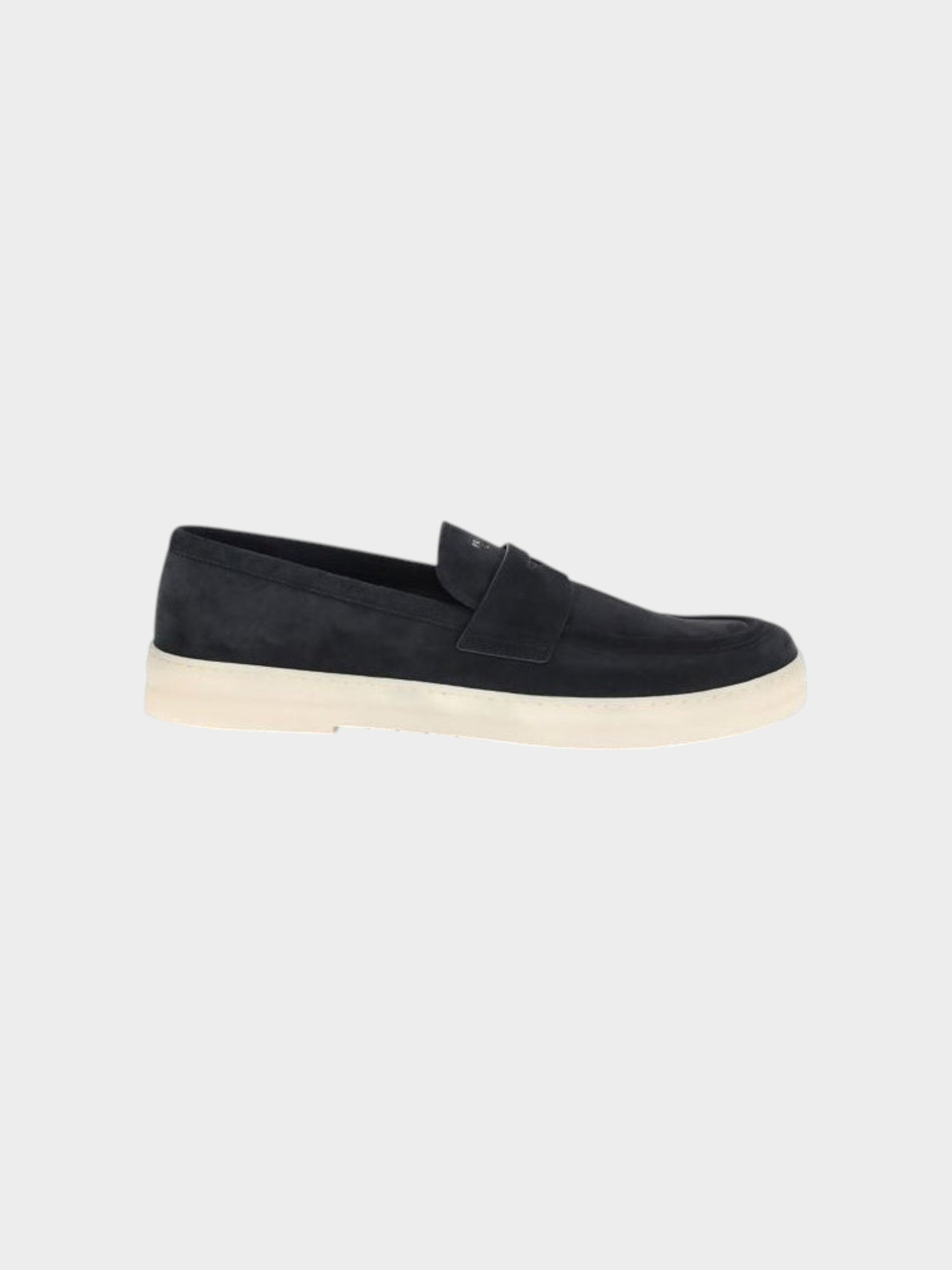 Prada Blue Calf Leather Bos Taurus Slip-On Loafers