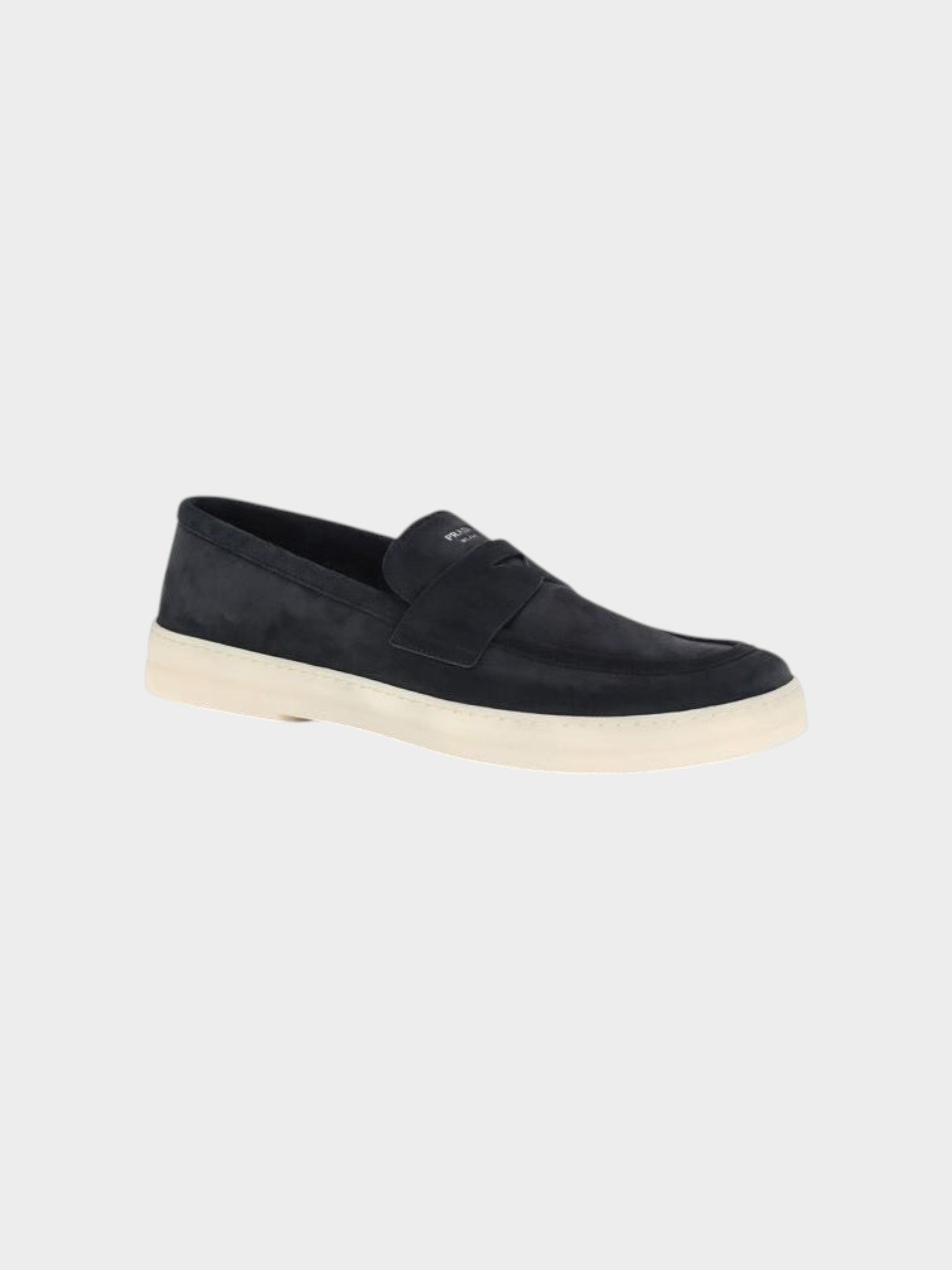 Prada Blue Calf Leather Bos Taurus Slip-On Loafers-thumbmail-2