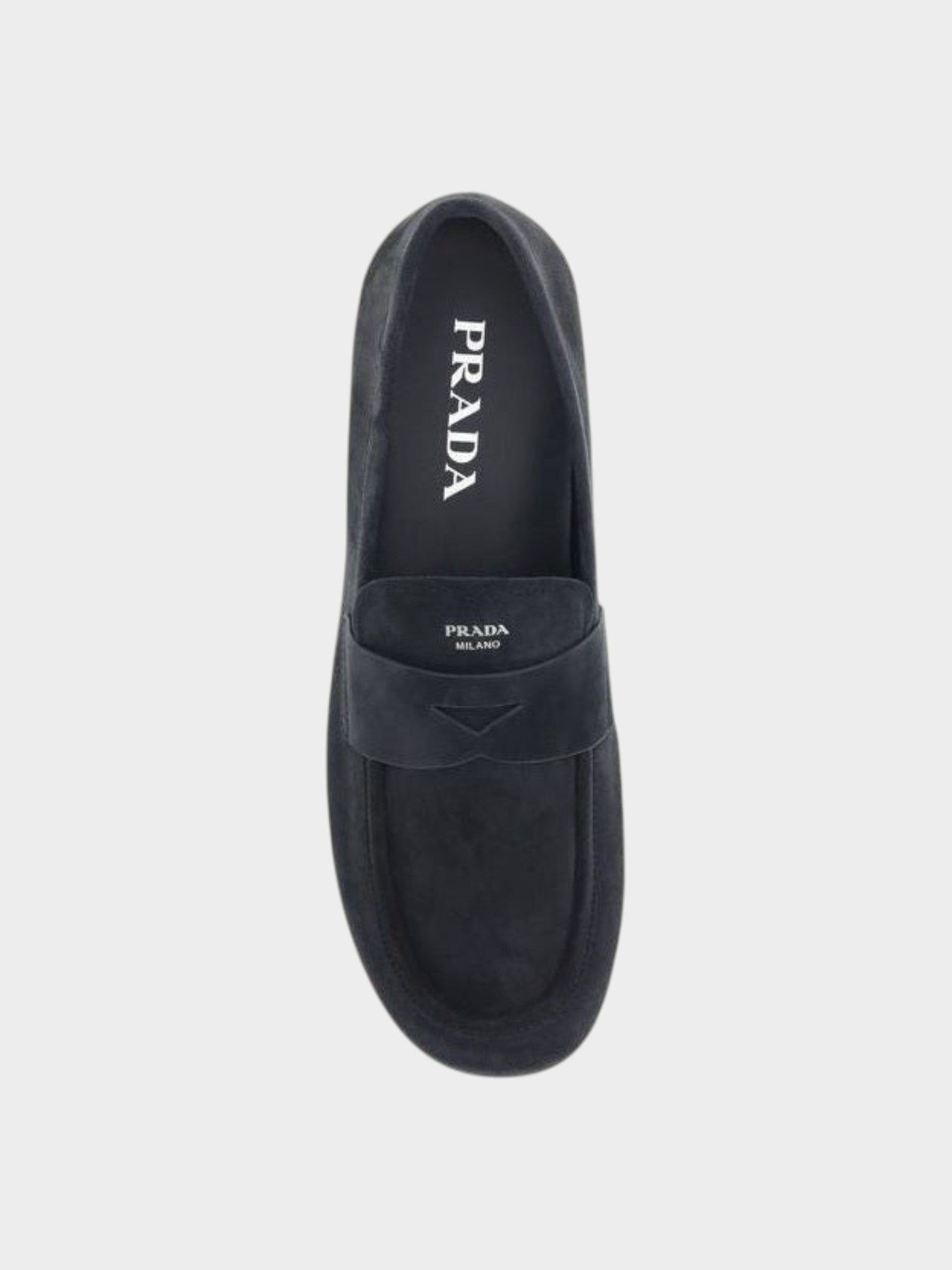 Prada Blue Calf Leather Bos Taurus Slip-On Loafers-thumbmail-4