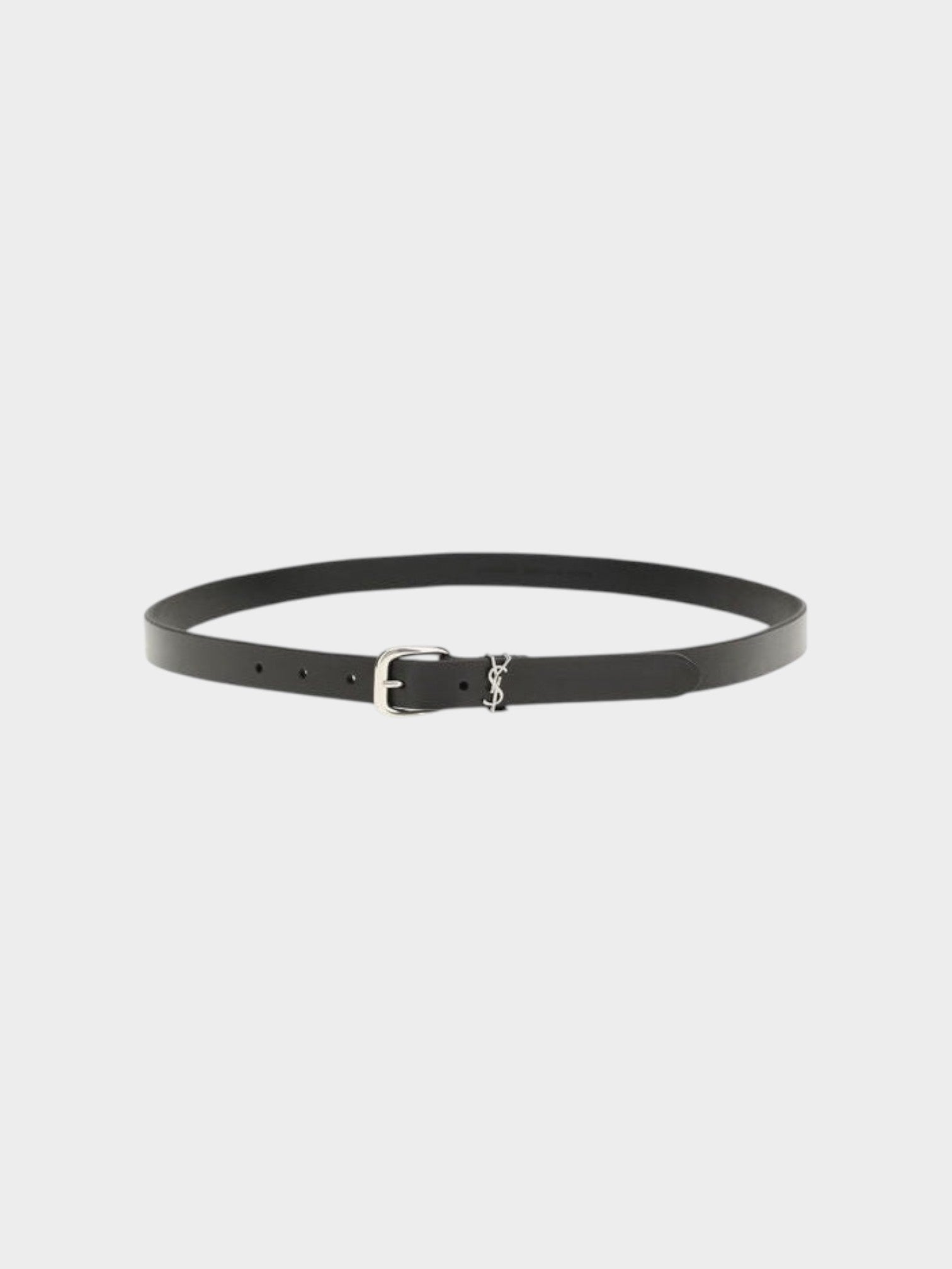 Saint Laurent Black Cotton Regular Belt-thumbmail-2