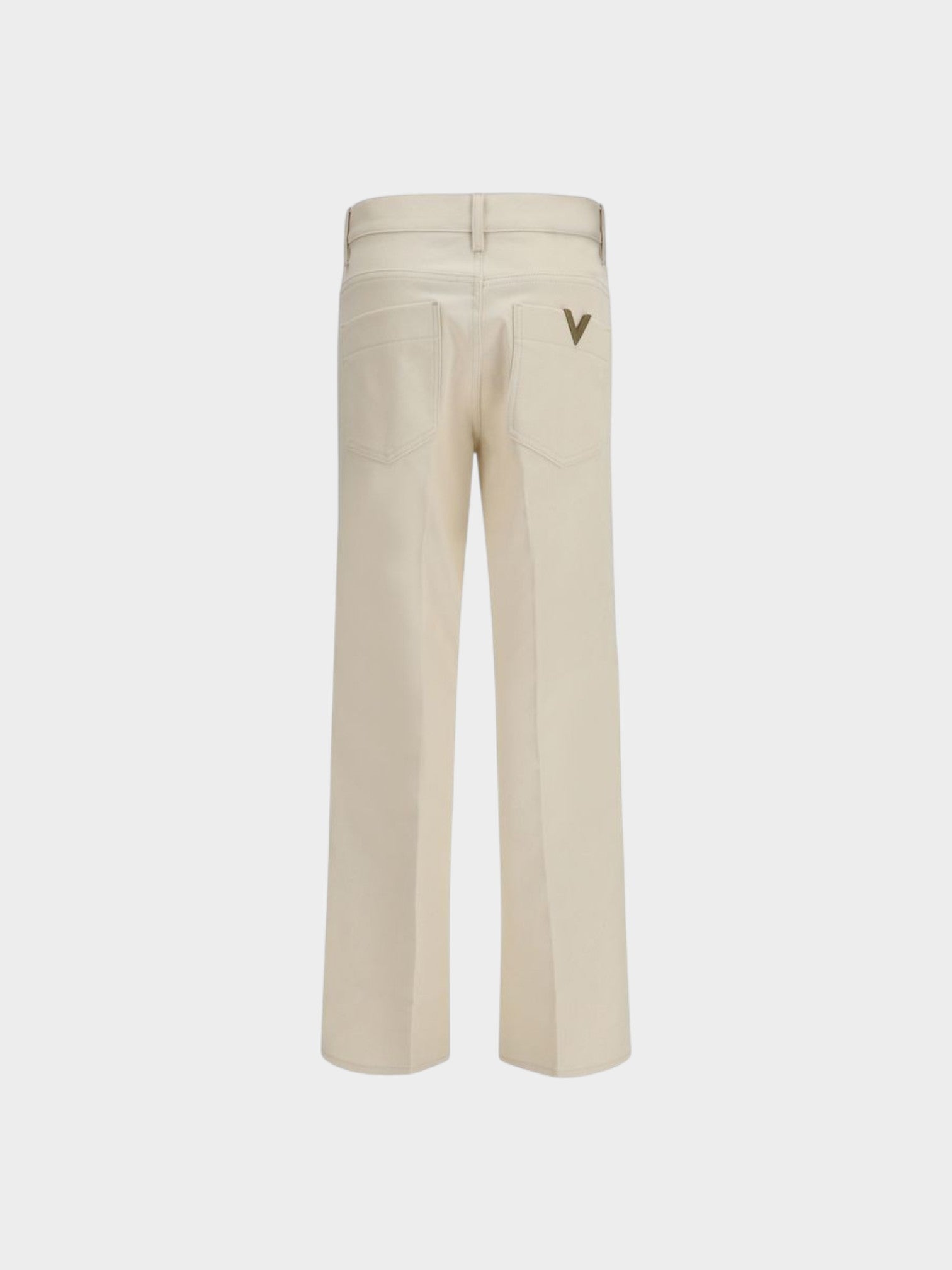Valentino Beige Cotton Flared Jeans-thumbmail-2