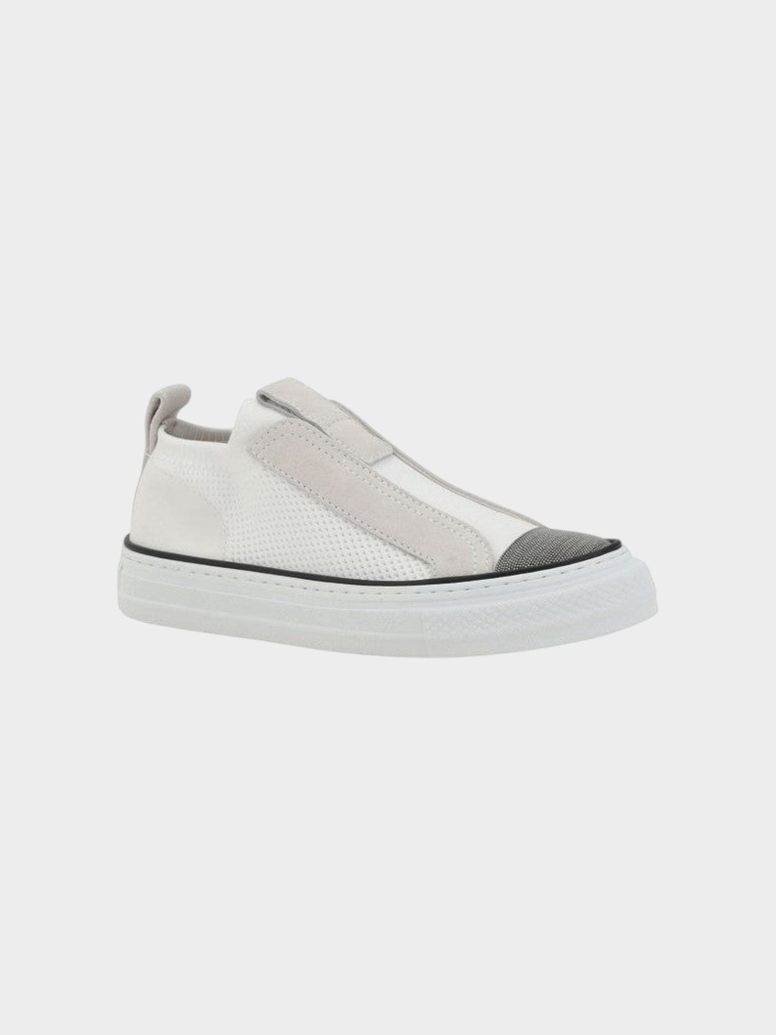 Brunello Cucinelli White Nylon Low Top Sneakers-thumbmail-2