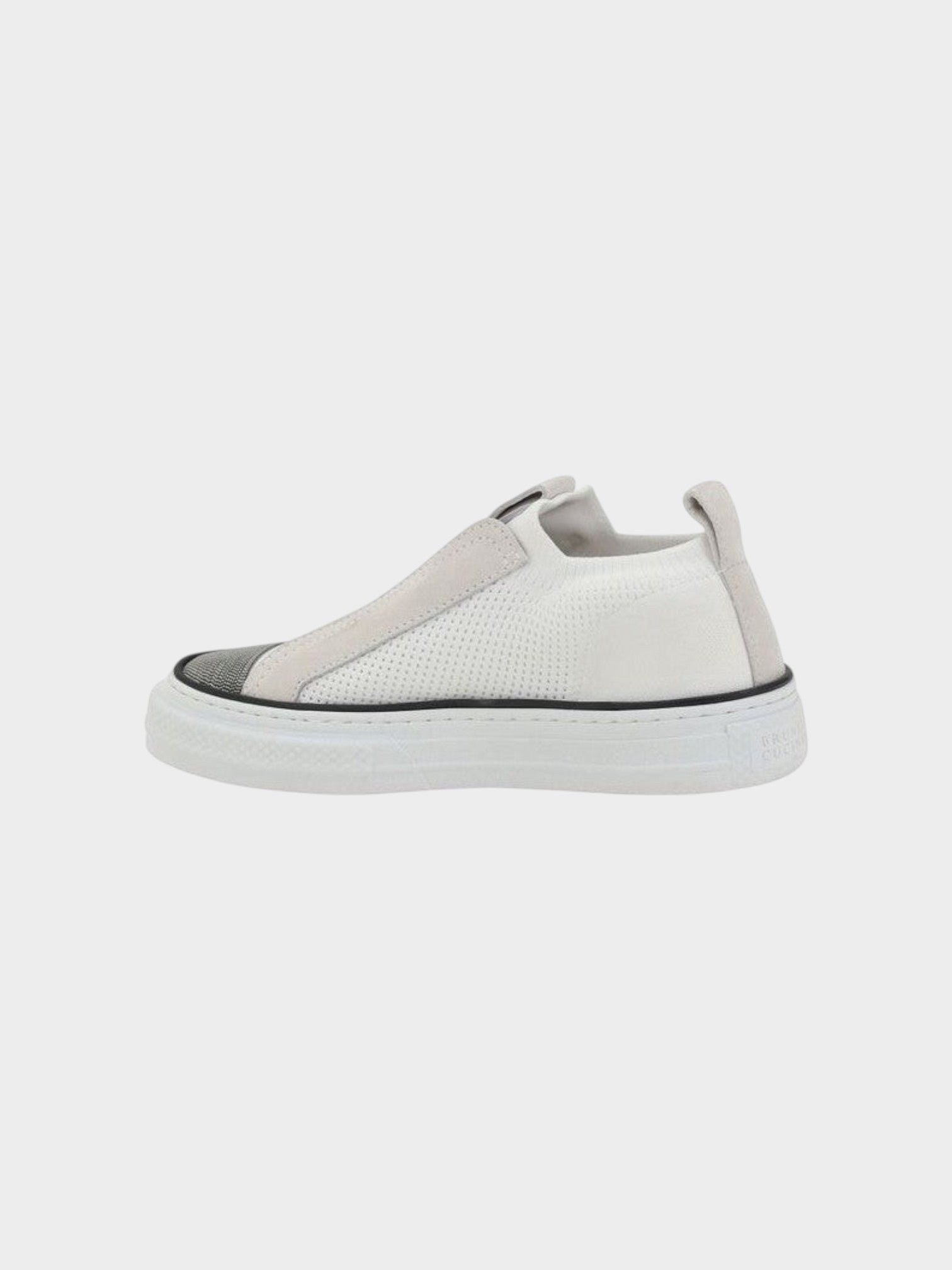 Brunello Cucinelli White Nylon Low Top Sneakers-thumbmail-3
