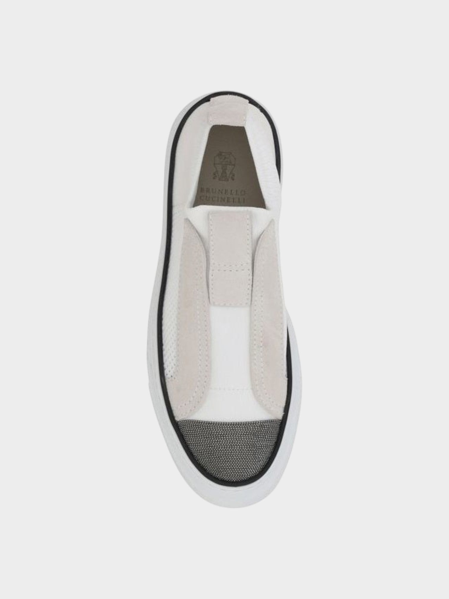 Brunello Cucinelli White Nylon Low Top Sneakers-thumbmail-4