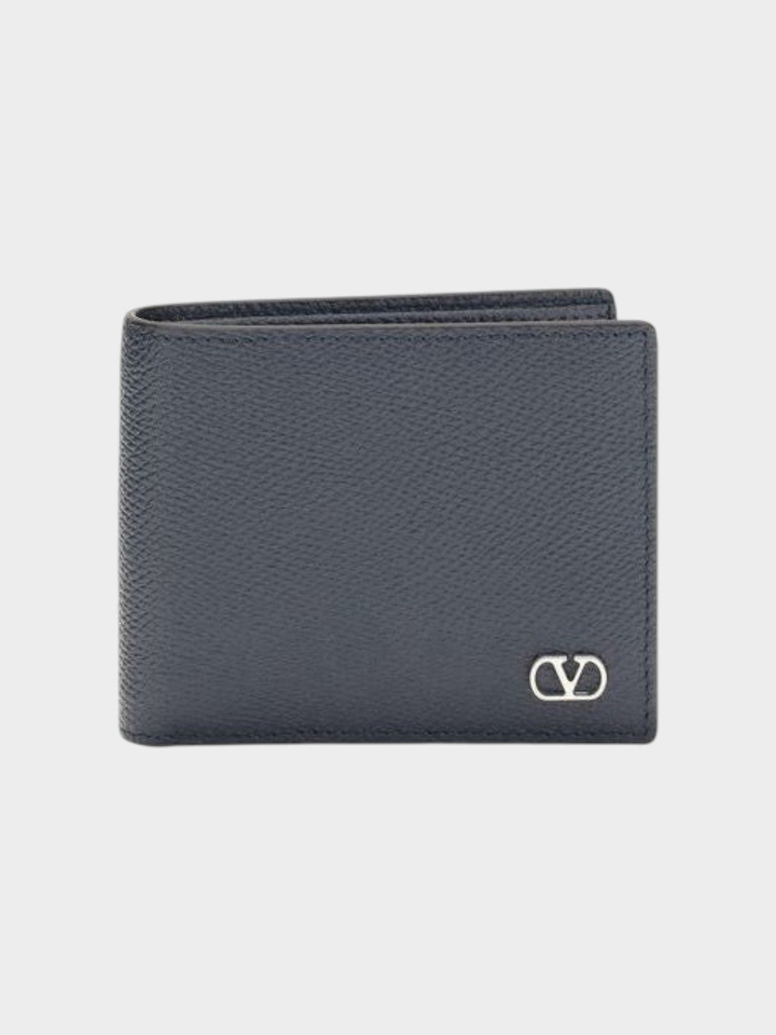 Valentino Garavani Blue Calf Leather Bos Taurus Wallet