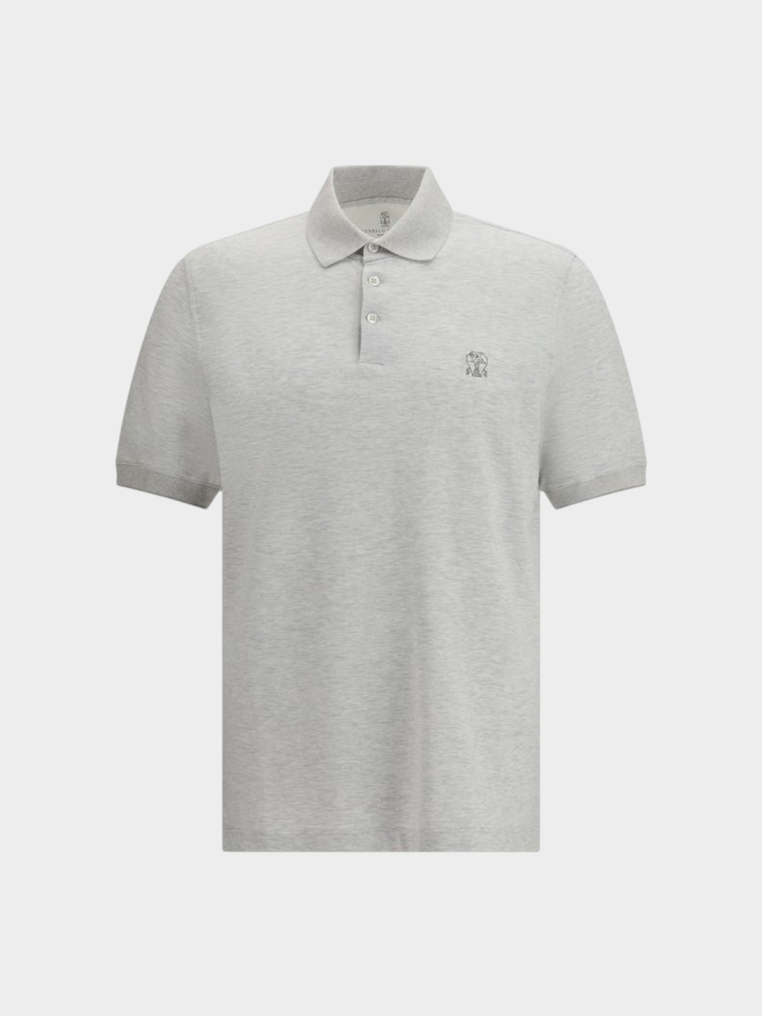 Brunello Cucinelli Gray Cotton Polo Shirt