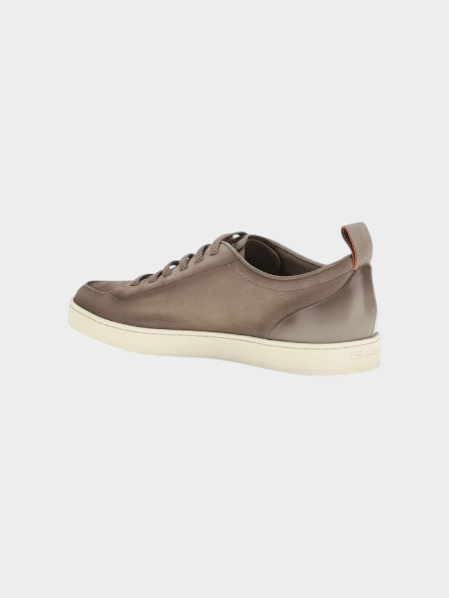 Santoni Beige Calf Leather Bos Taurus Low Top Sneakers-thumbmail-3