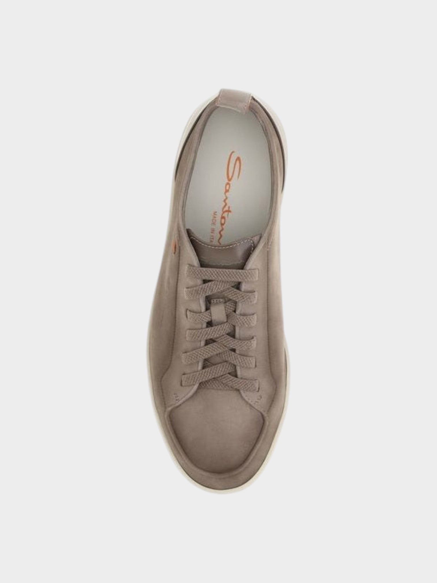 Santoni Beige Calf Leather Bos Taurus Low Top Sneakers-thumbmail-4