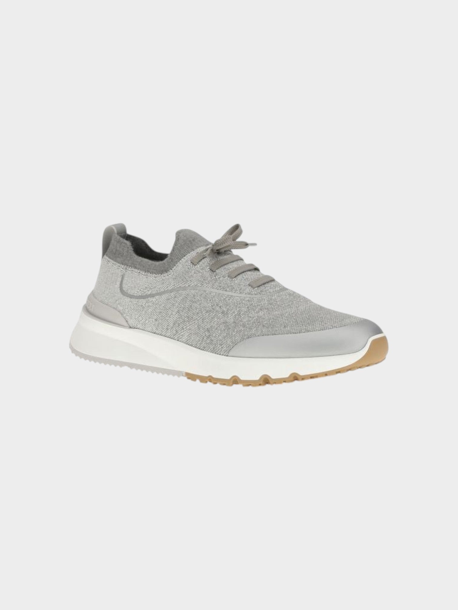 Brunello Cucinelli Gray Cotton Athletic Sneakers-thumbmail-2