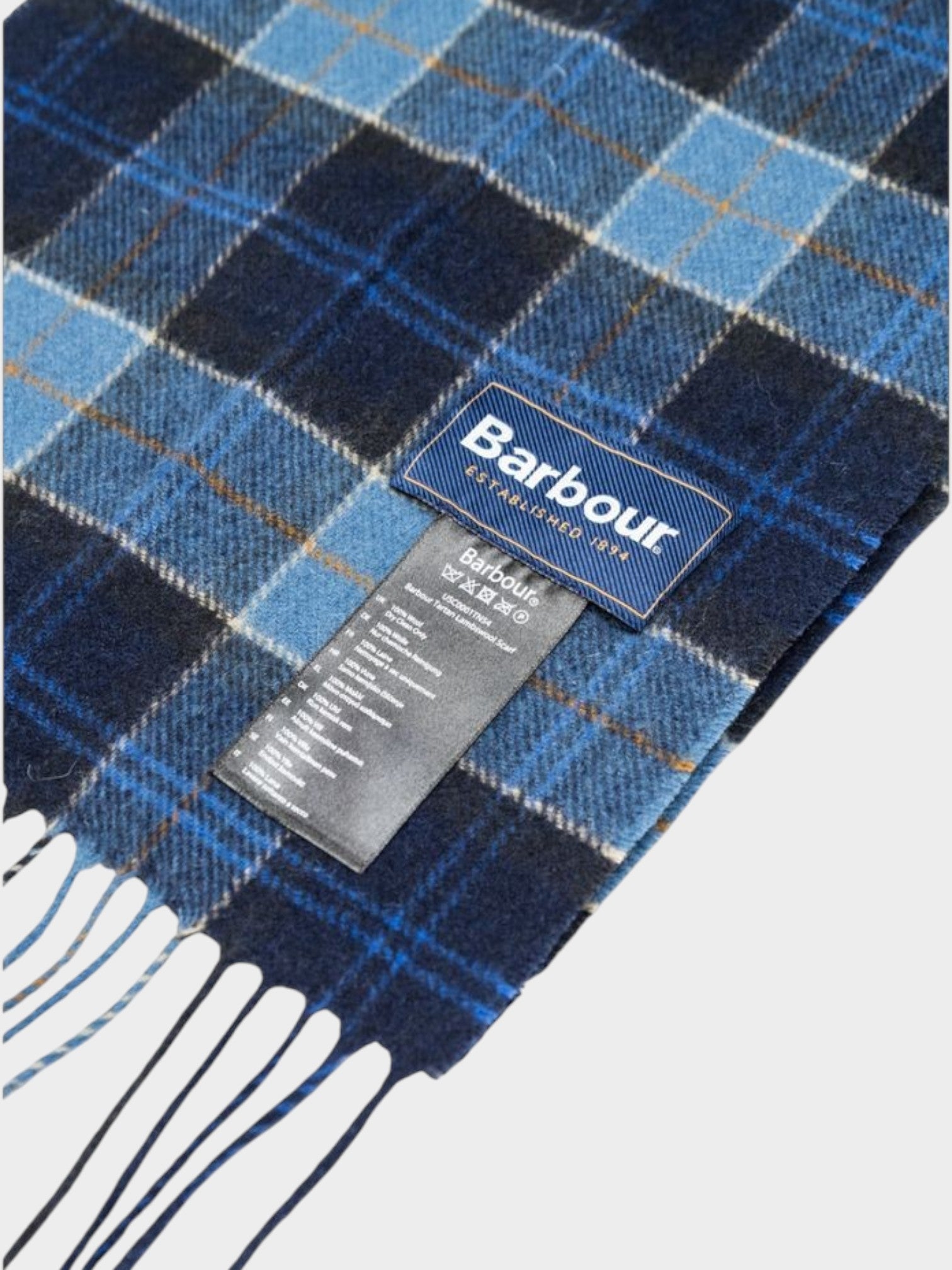 Barbour Blue Wool Scarf-thumbmail-4