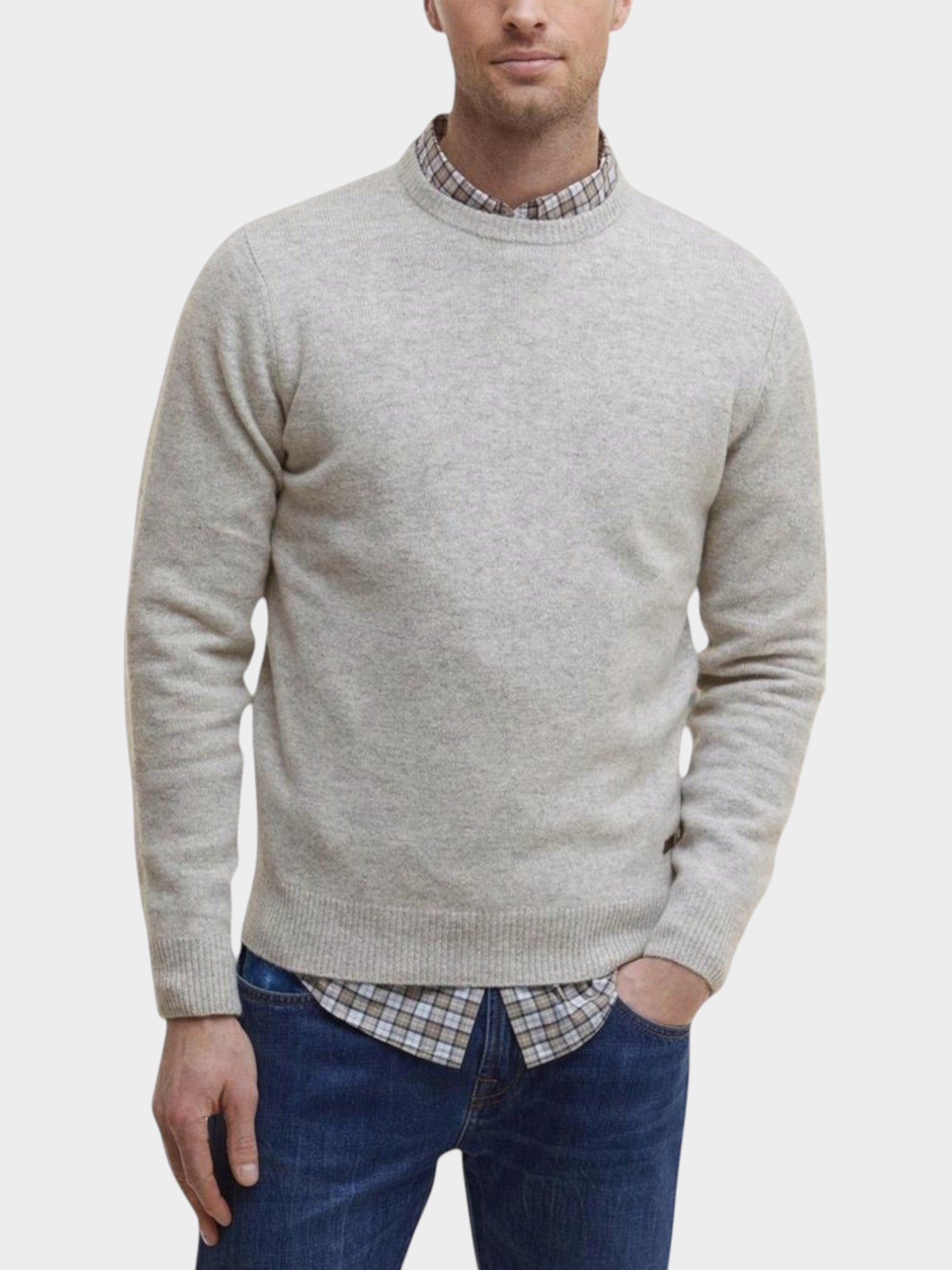 Barbour Gray Wool Sweatshirt