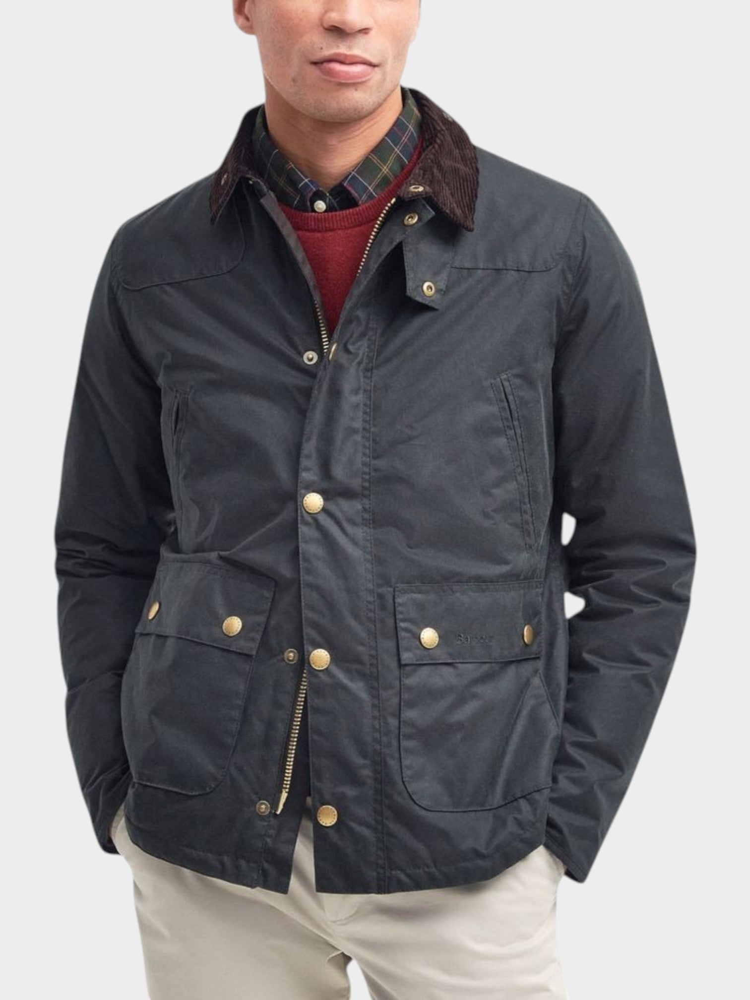 Barbour Gray Cotton Shell Jacket