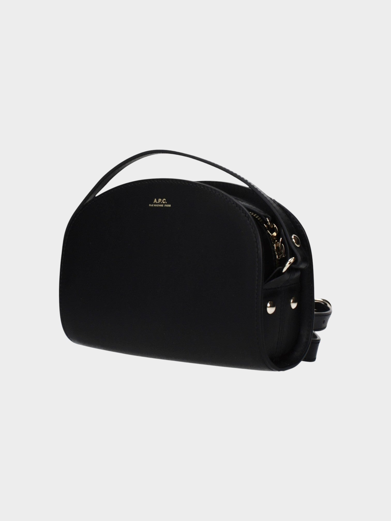 A.P.C. Black Leather Crossbody Bag-thumbmail-2