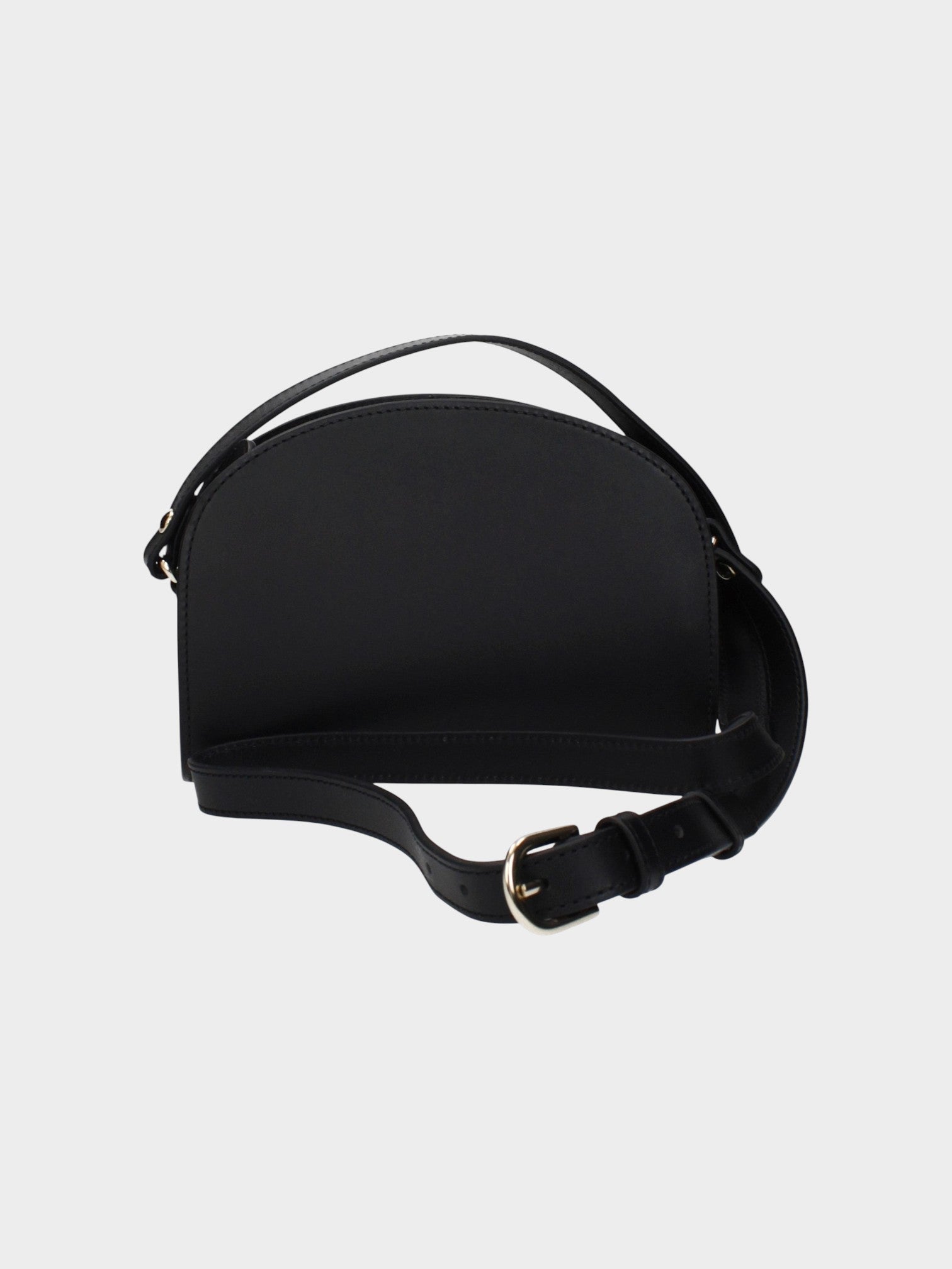 A.P.C. Black Leather Crossbody Bag-thumbmail-3